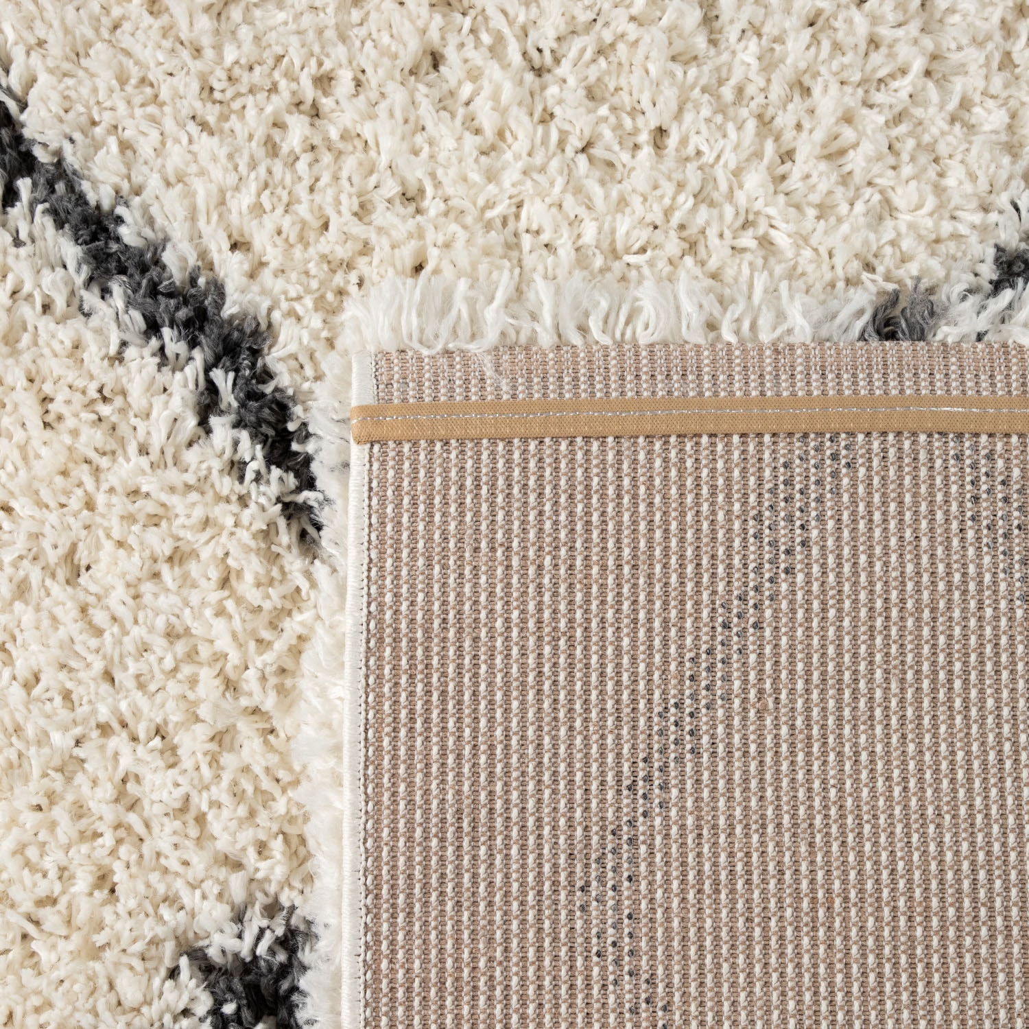 Paco Home Hochflor-Teppich »Kalmar 446«, rund, 40 mm Höhe, Scandi Design, Rauten Muster, weich & kuschelig