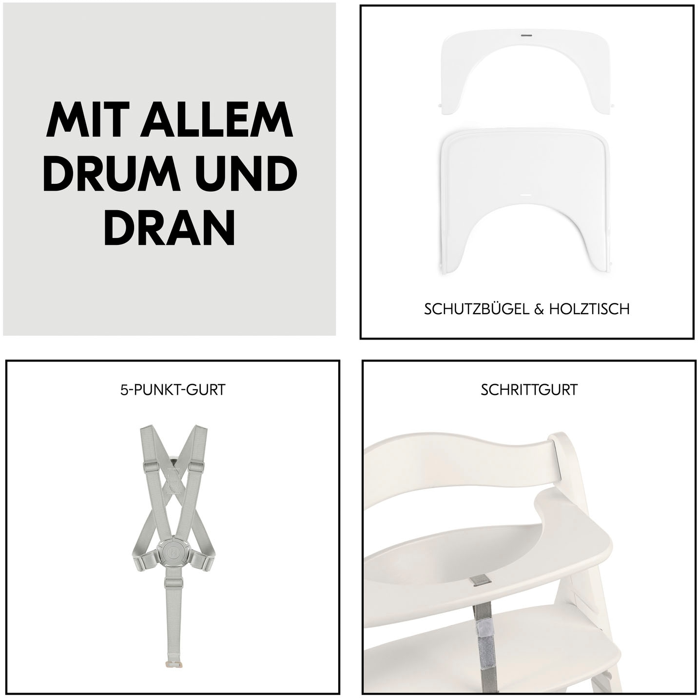 Hauck Hochstuhl »Beta+« () mit Holzrädern
