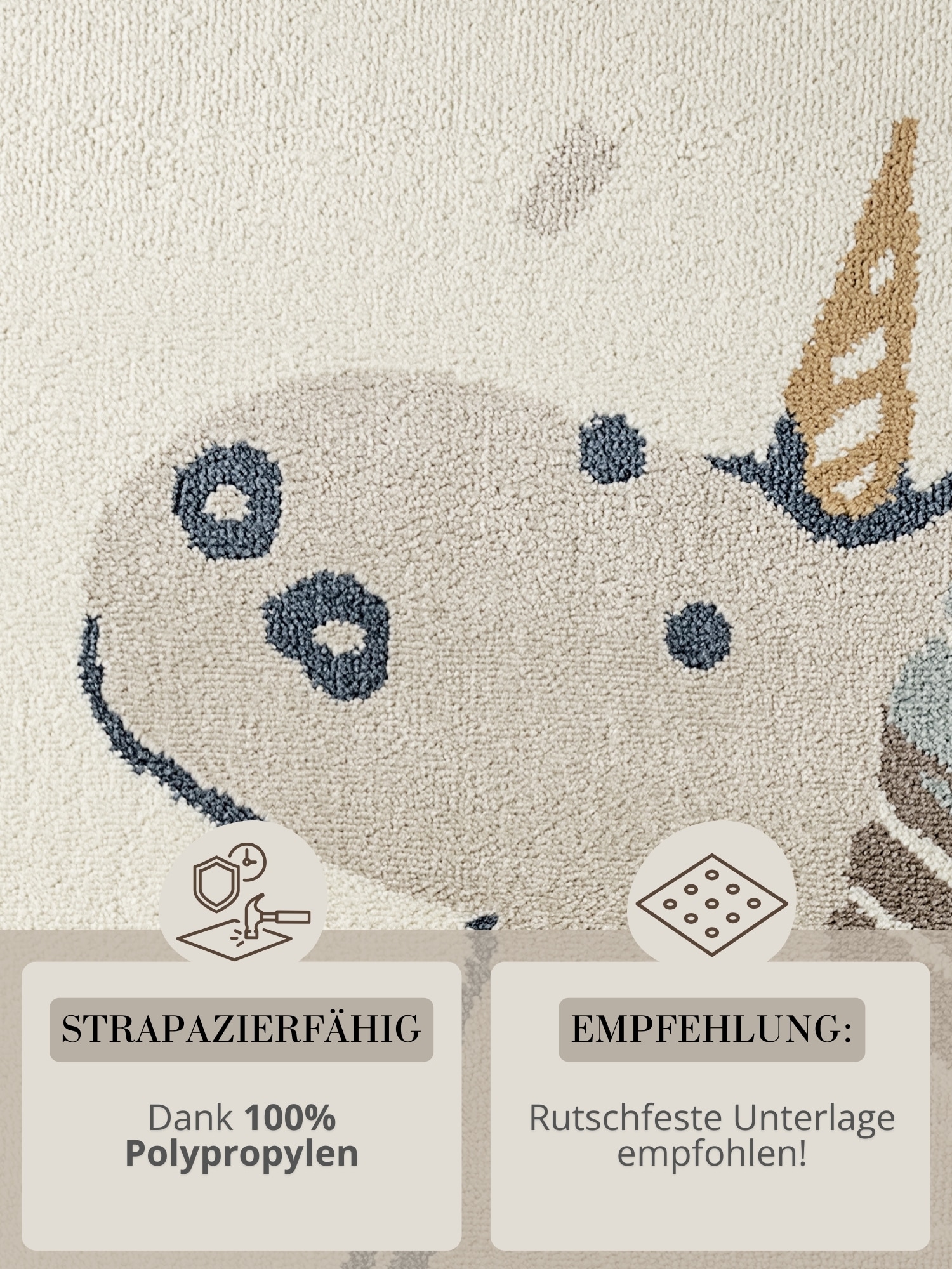 HANSE Home Tapis pour enfants »Einhorn« Rond 10 mm Höhe Pflegeleicht, Weich, Kinderzimmer, Spielteppich, Spielunterlage