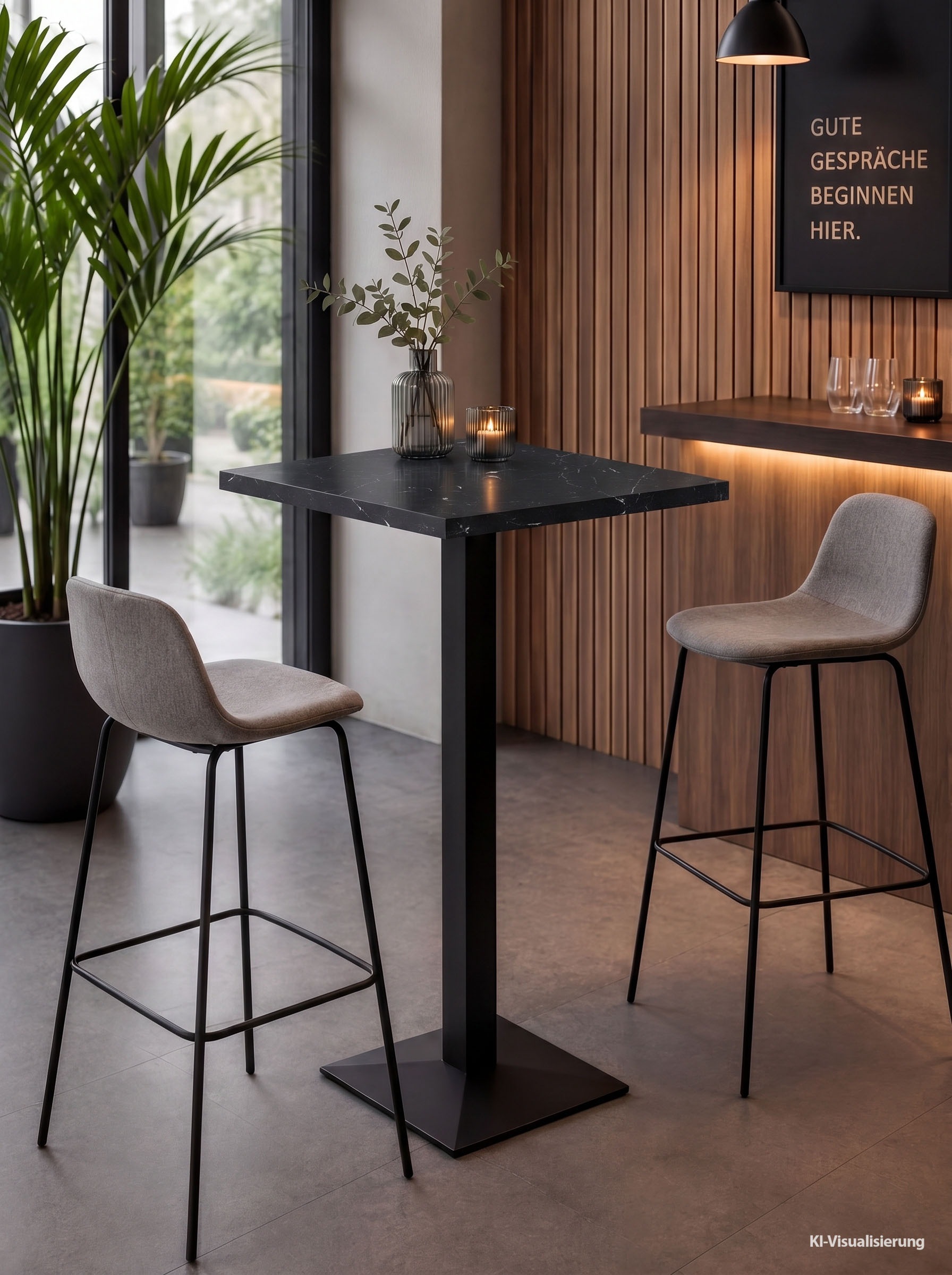Mäusbacher "Big Bistro Metall" Quadrat-Säulengestell, eckige Platte BHT 70x105x70 cm