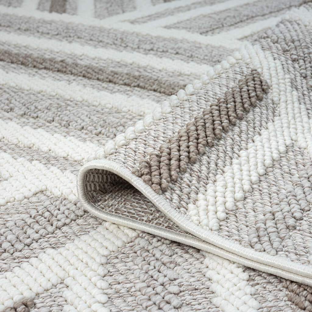 Carpet City Teppich »LINDO 7590«, rund, Kurzflor, Hochtief-Muster/ 3D-Effekt, Boho-Stil, Wohnzimmer