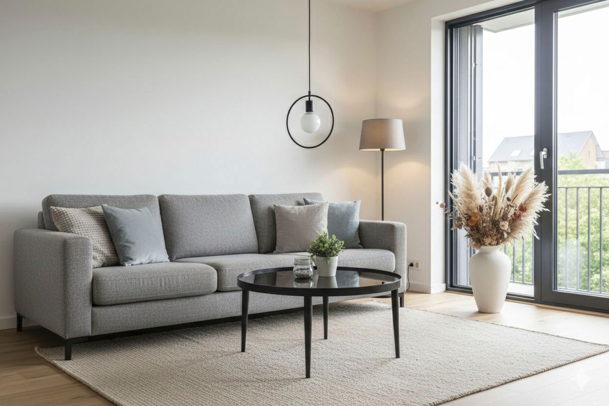HELA Couchtisch »RON« Couchtisch rund; Glasplatte Schwarz; Vierfussgestell