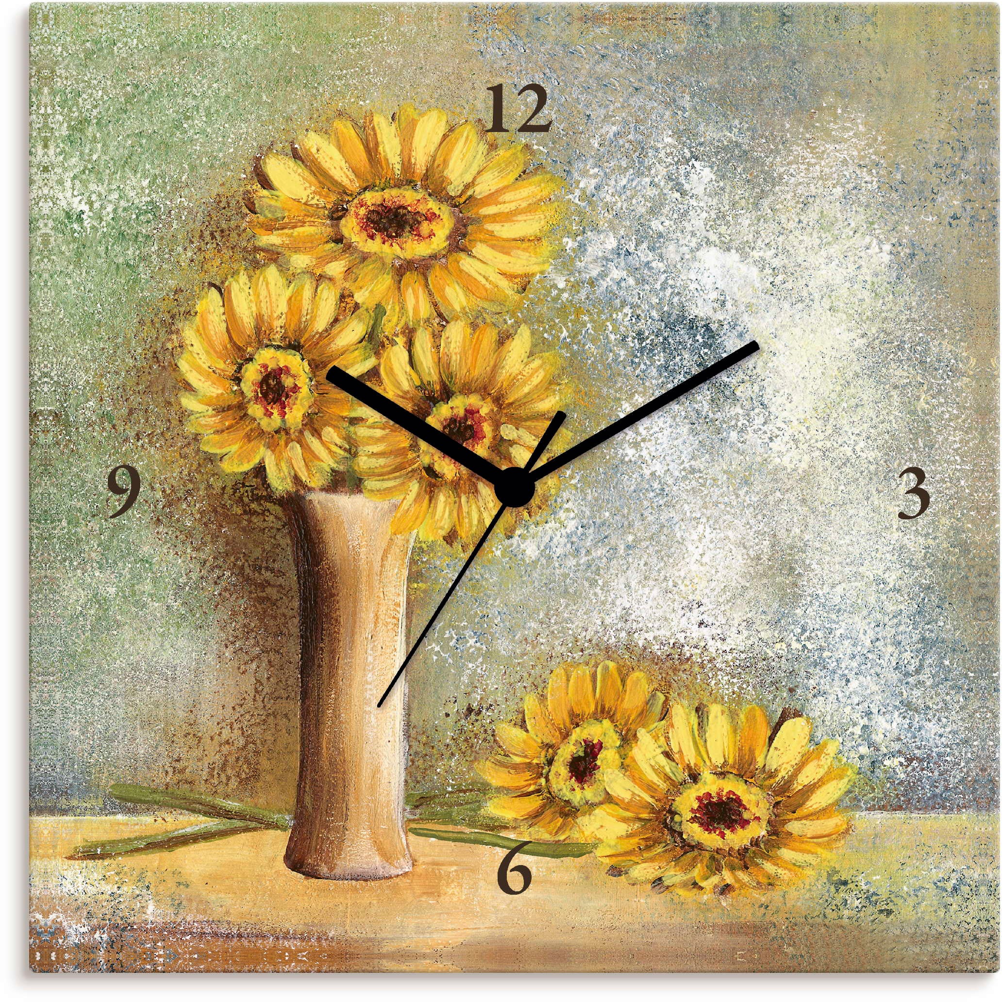 Image of Artland Wanduhr »gelbe Gerberas in Vase II« bei Ackermann Versand Schweiz