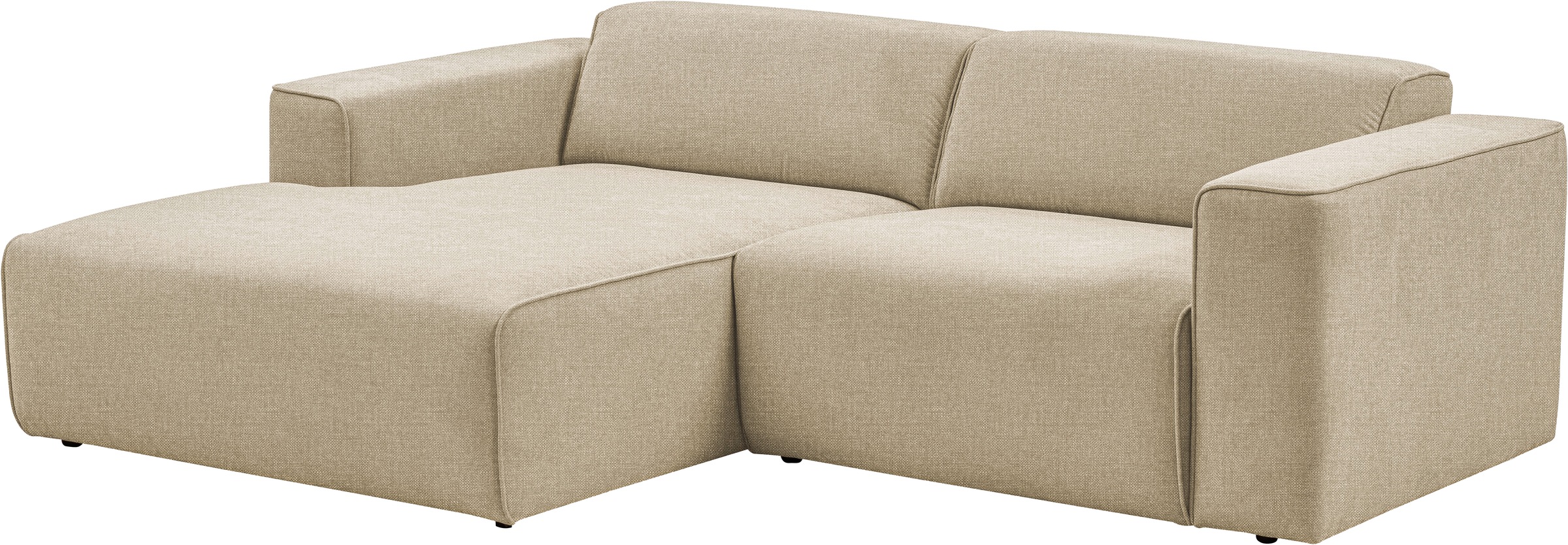 Home affaire Canapé d'angle »Noord mit Kedernaht, Breite 234 cm, L-Form« Cord, Struktur, Webstoff, mit Wellenunterfederung, Massivholzrahmen