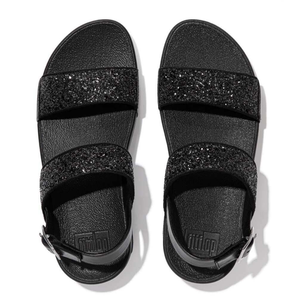 Fitflop Keilsandalette »LULU GLITTER BACK-STRAP SANDALS«, Sommerschuh, Sandale, Keilabsatz, mit funkelnden Riemchen