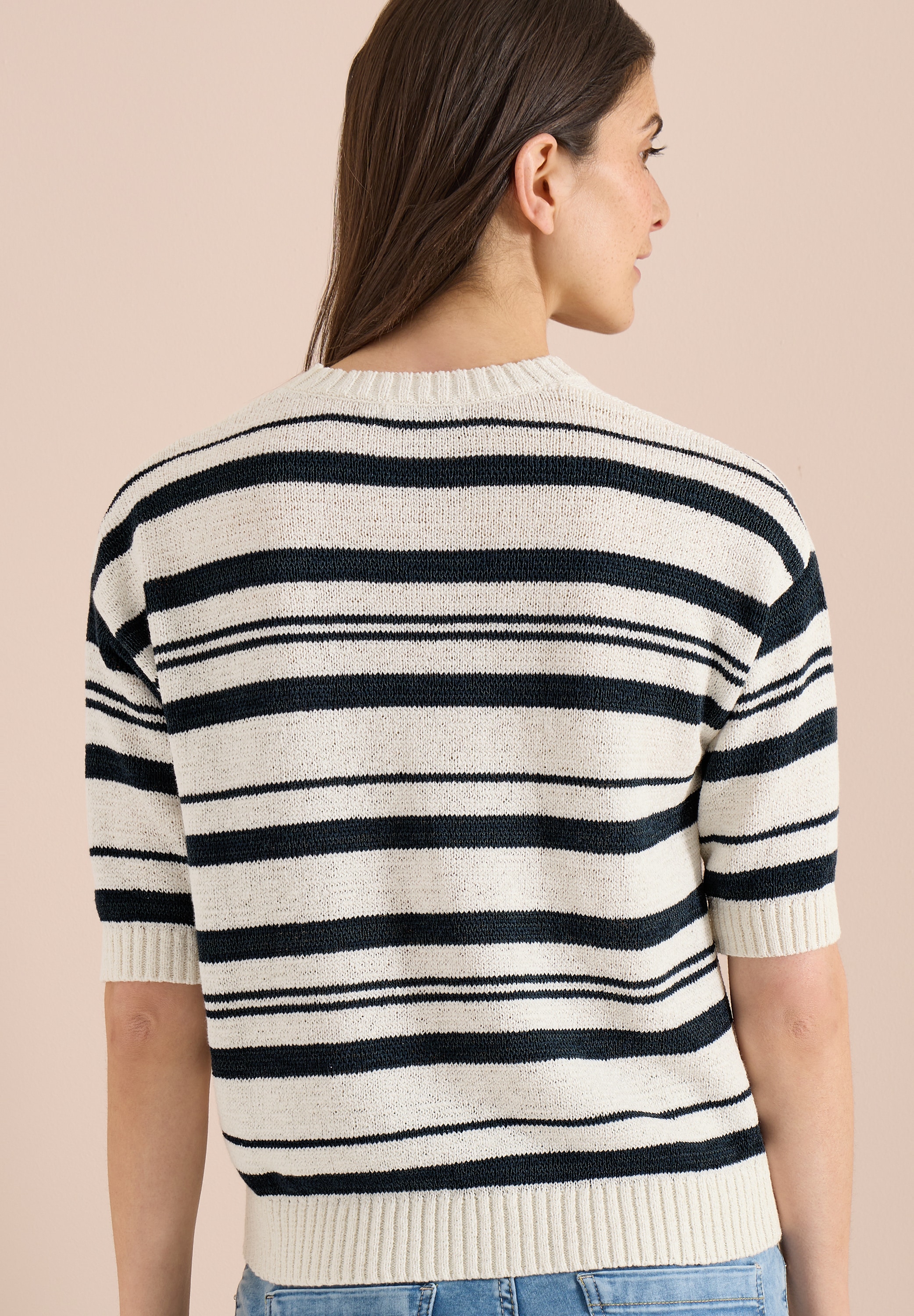 Cecil Kurzarmpullover im Streifendessin, Sommerstrick