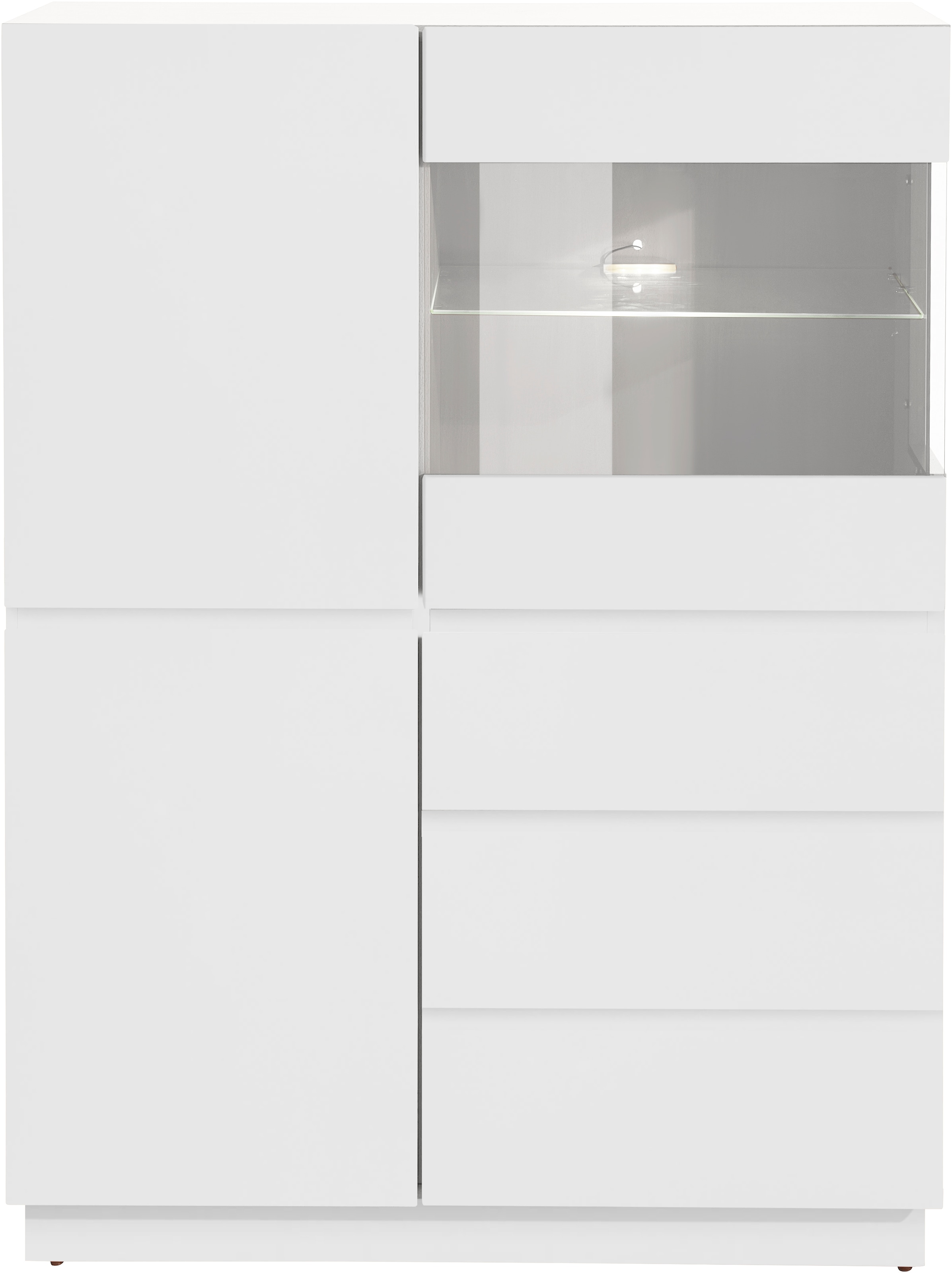 Home affaire Highboard »Laima«, Vitrine, Höhe 120 cm, teilmassiv, FSC®-zertifiziert