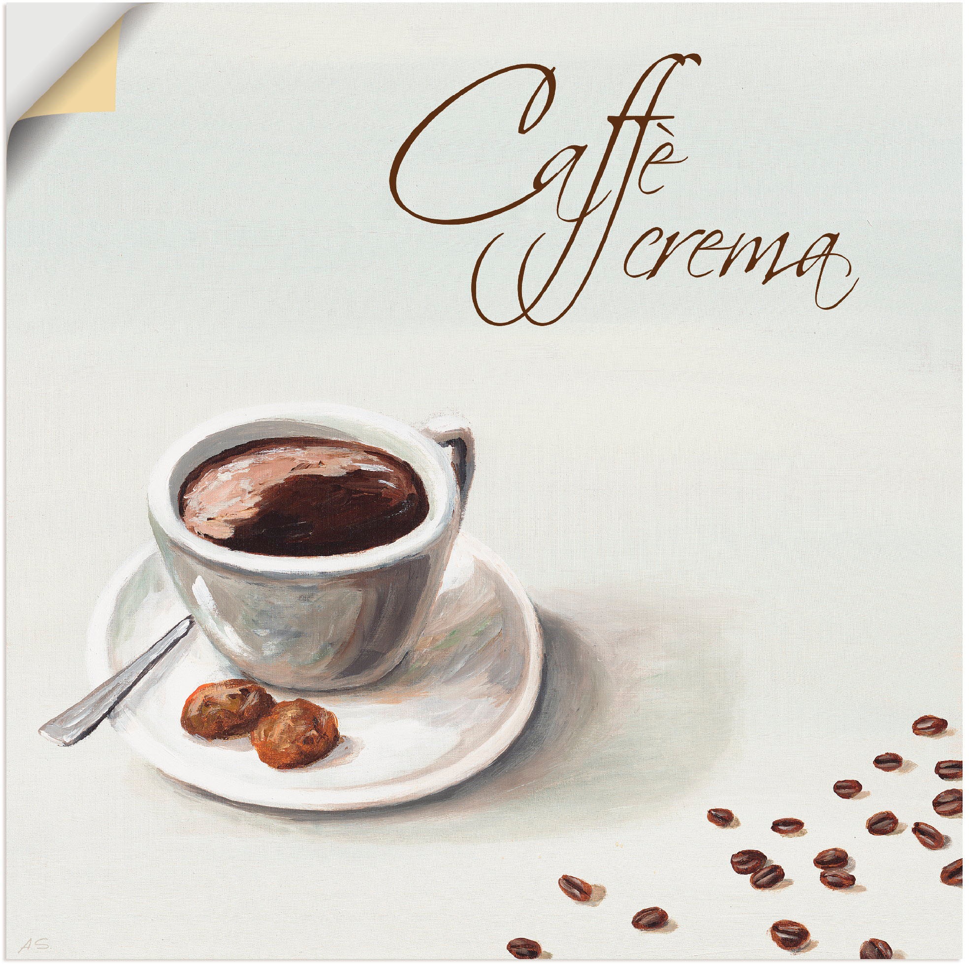 Image of Artland Wandbild »Kaffee crema«, Getränke, (1 St.), in vielen Grössen & Produktarten - Alubild / Outdoorbild für den Aussenbereich, Leinwandbild, Poster, Wandaufkleber / Wandtattoo auch für Badezimmer geeignet bei Ackermann Versand Schweiz