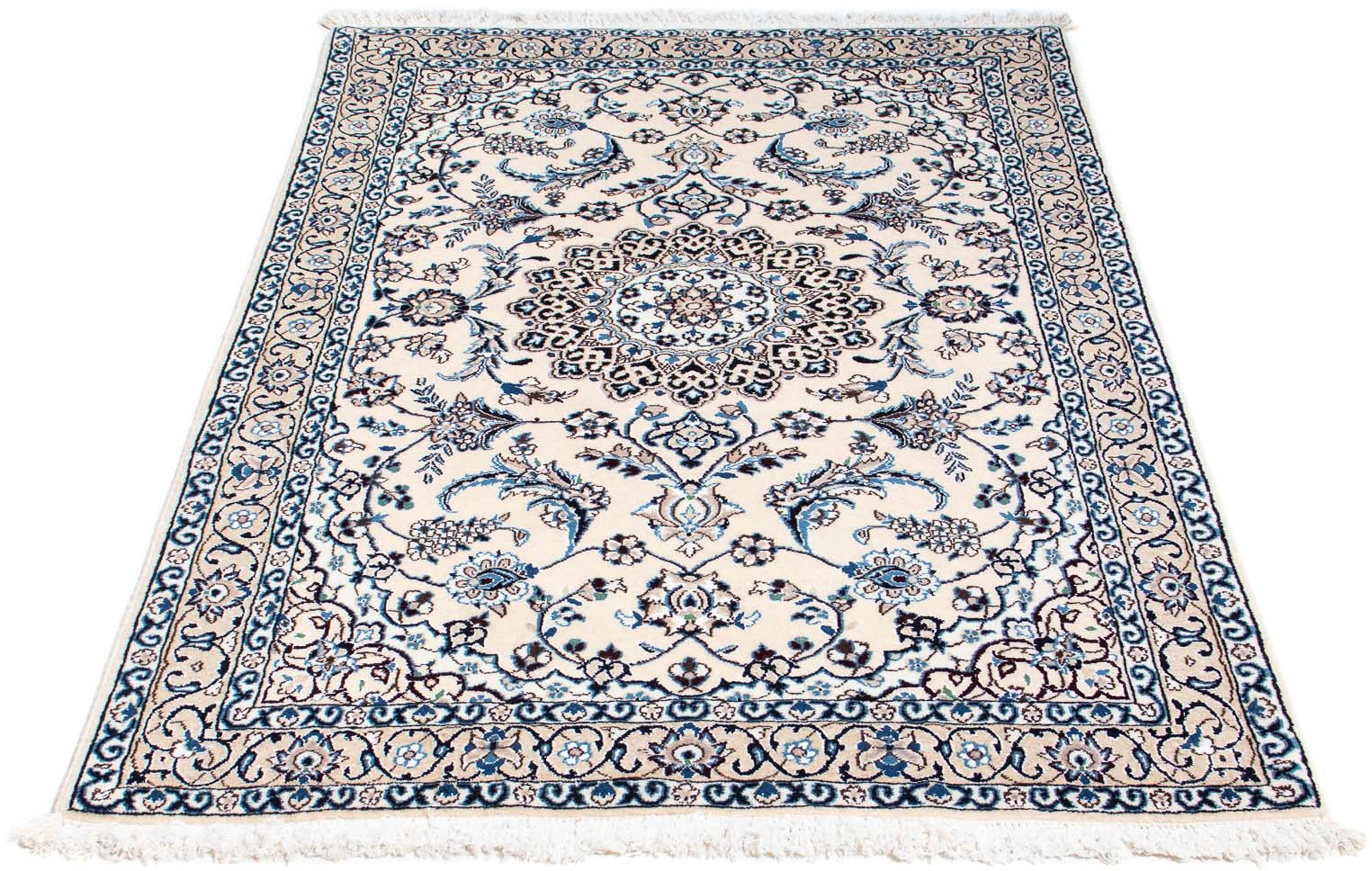 Image of morgenland Orientteppich »Perser - Nain - Royal - 171 x 107 cm - beige«, rechteckig, 10 mm Höhe, Wohnzimmer, Handgeknüpft, Einzelstück mit Zertifikat bei Ackermann Versand Schweiz