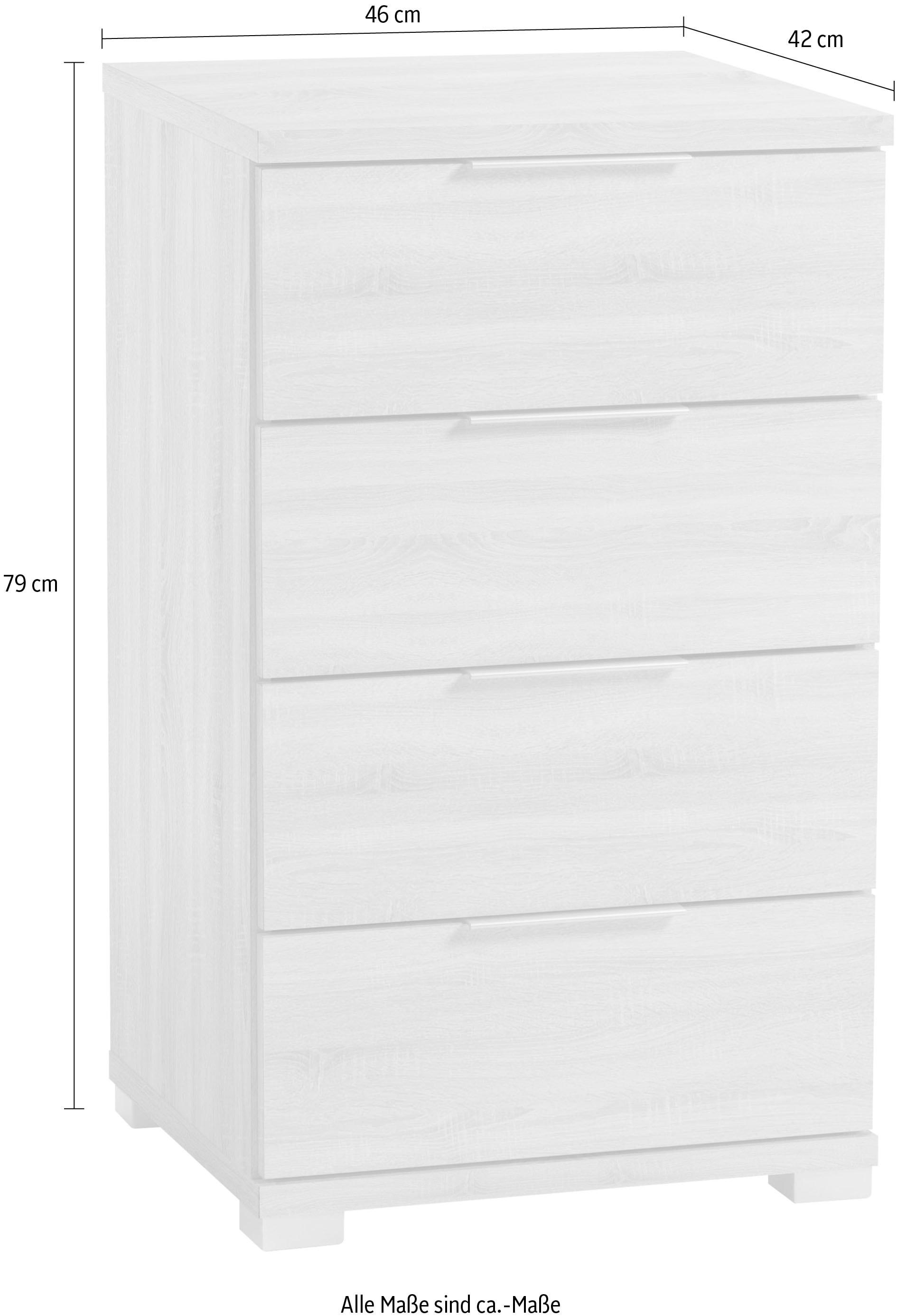 Schlafkontor Nachtkommode mit 4 Schubkästen