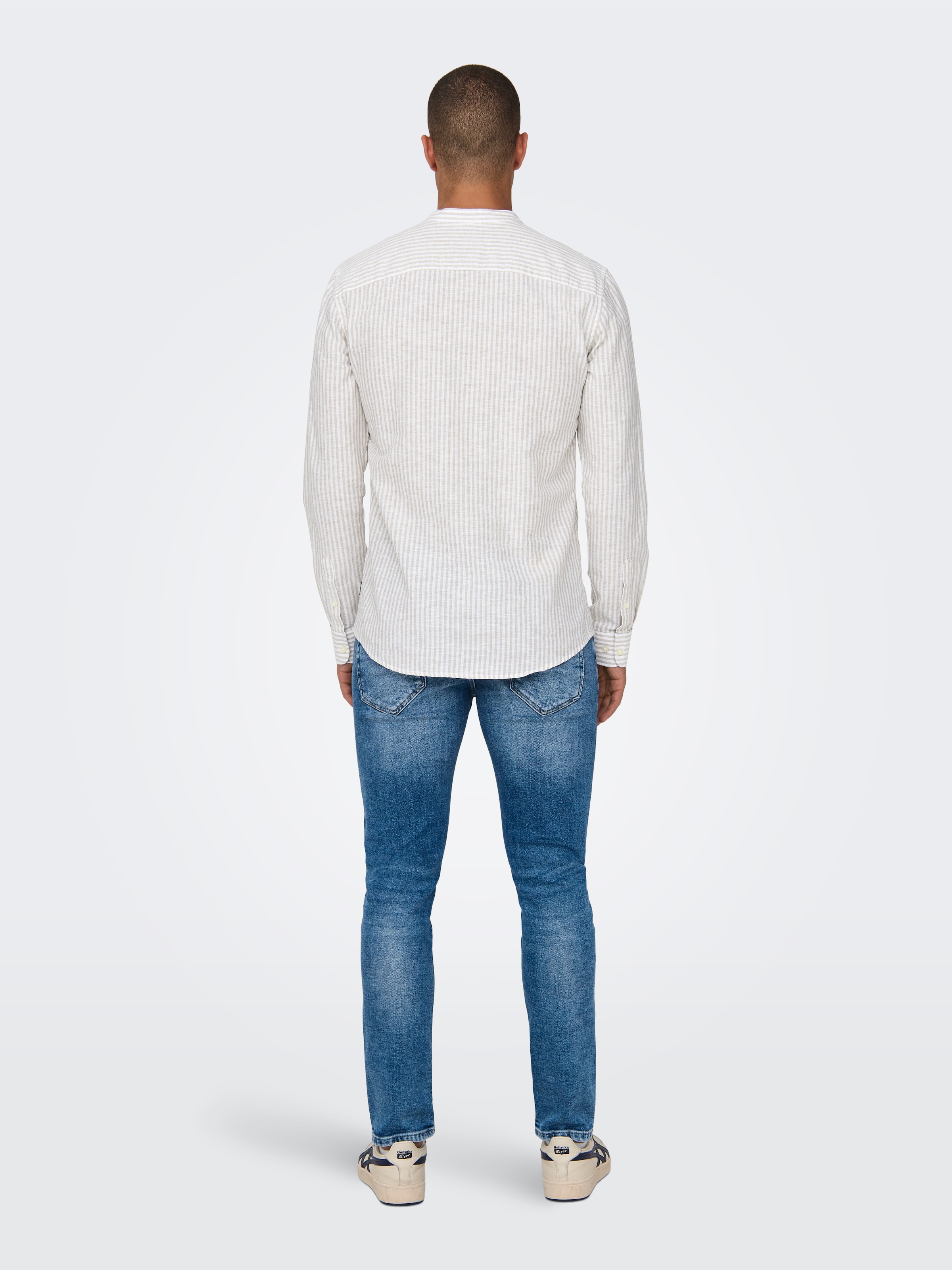 ONLY & SONS Langarmhemd »ONSCAIDEN LS MAO STRIPE LINEN SHIRT NOOS«