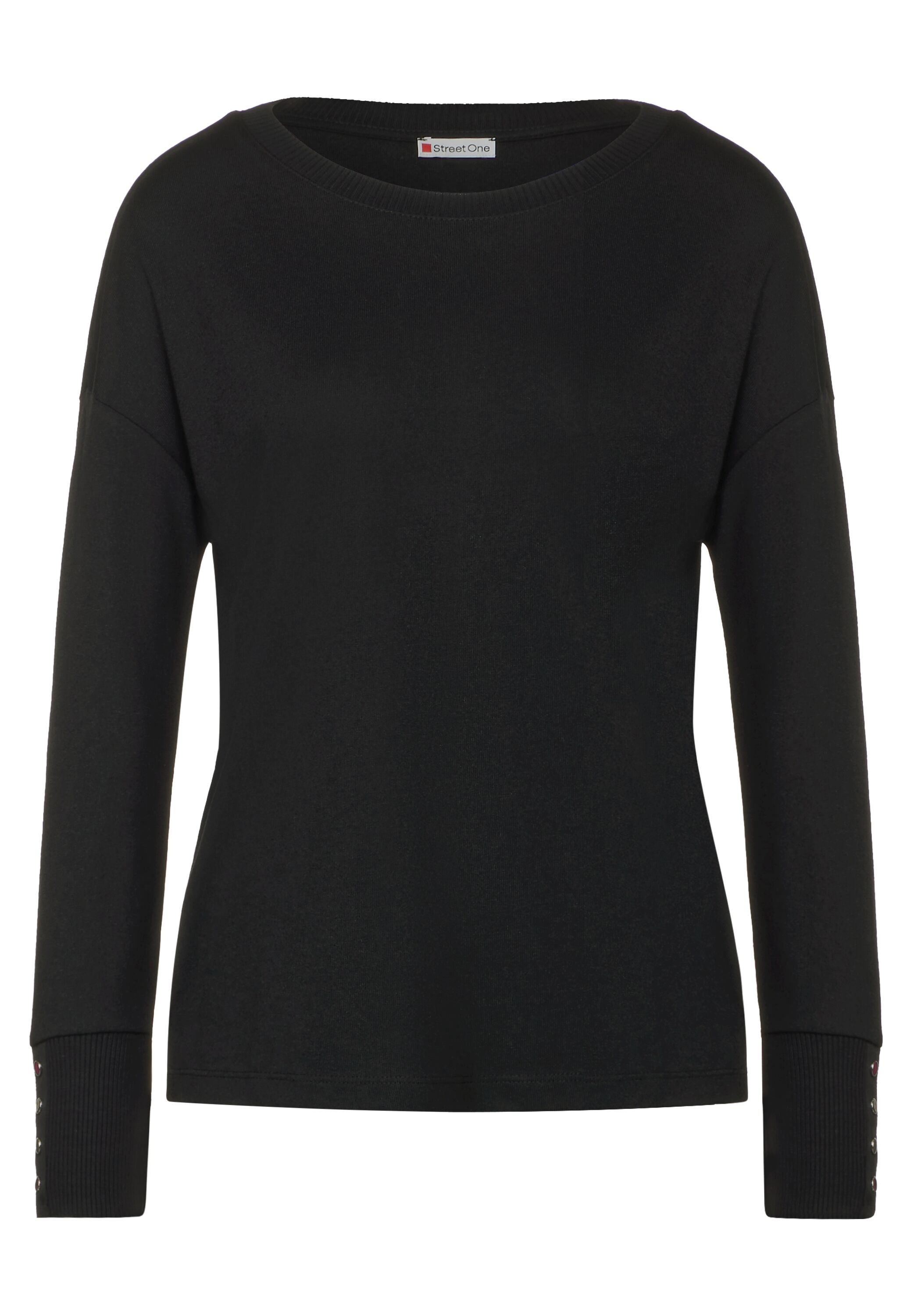 STREET ONE Langarmshirt »LTD QR Rib Neck«, mit U-Boot-Ausschnitt