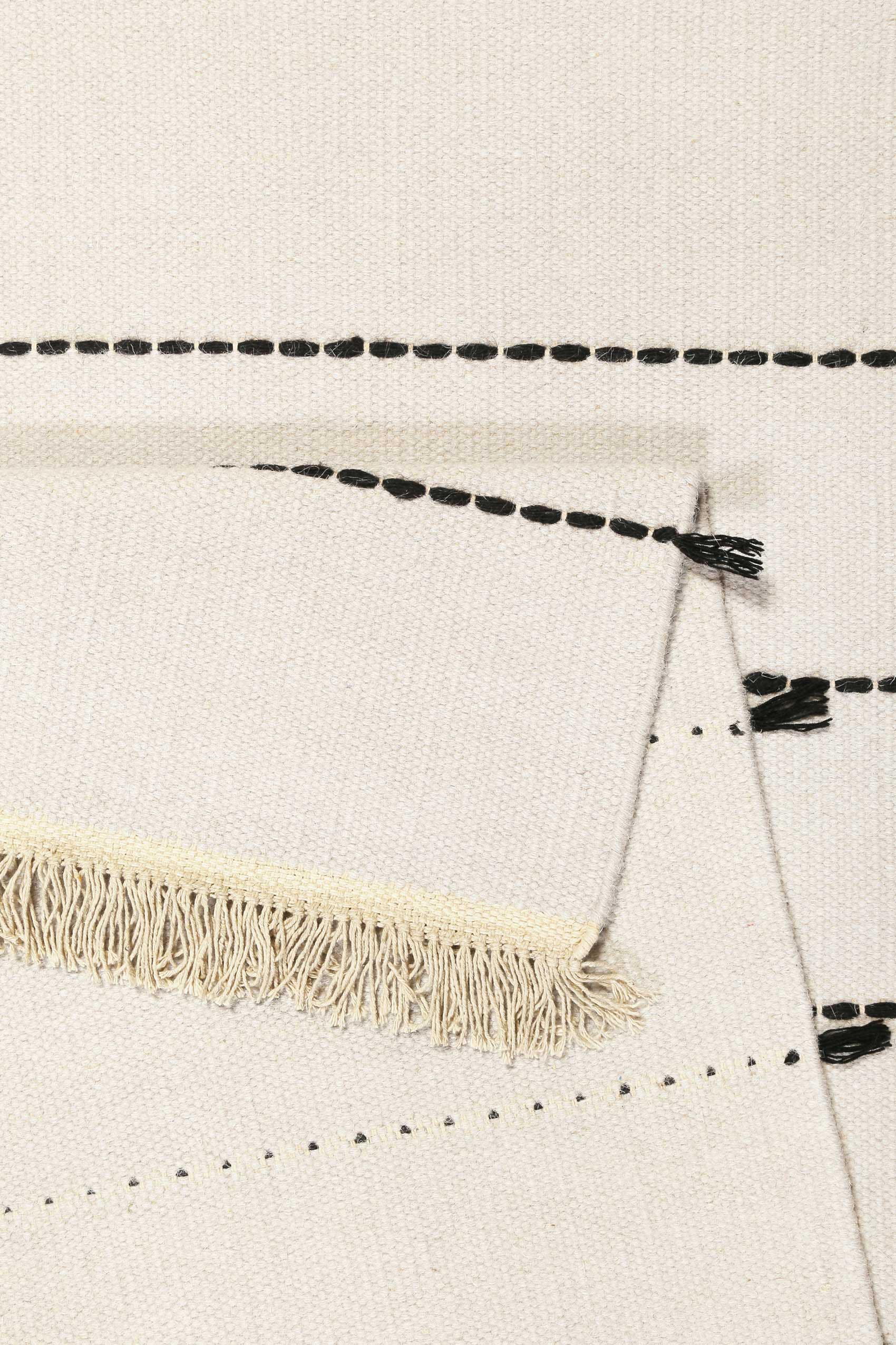 Esprit Wollteppich »Lina ESP-2205«, rechteckig, 5 mm Höhe, Naturfaserteppich mit Fransen, modernes Design, Wohnzimmer