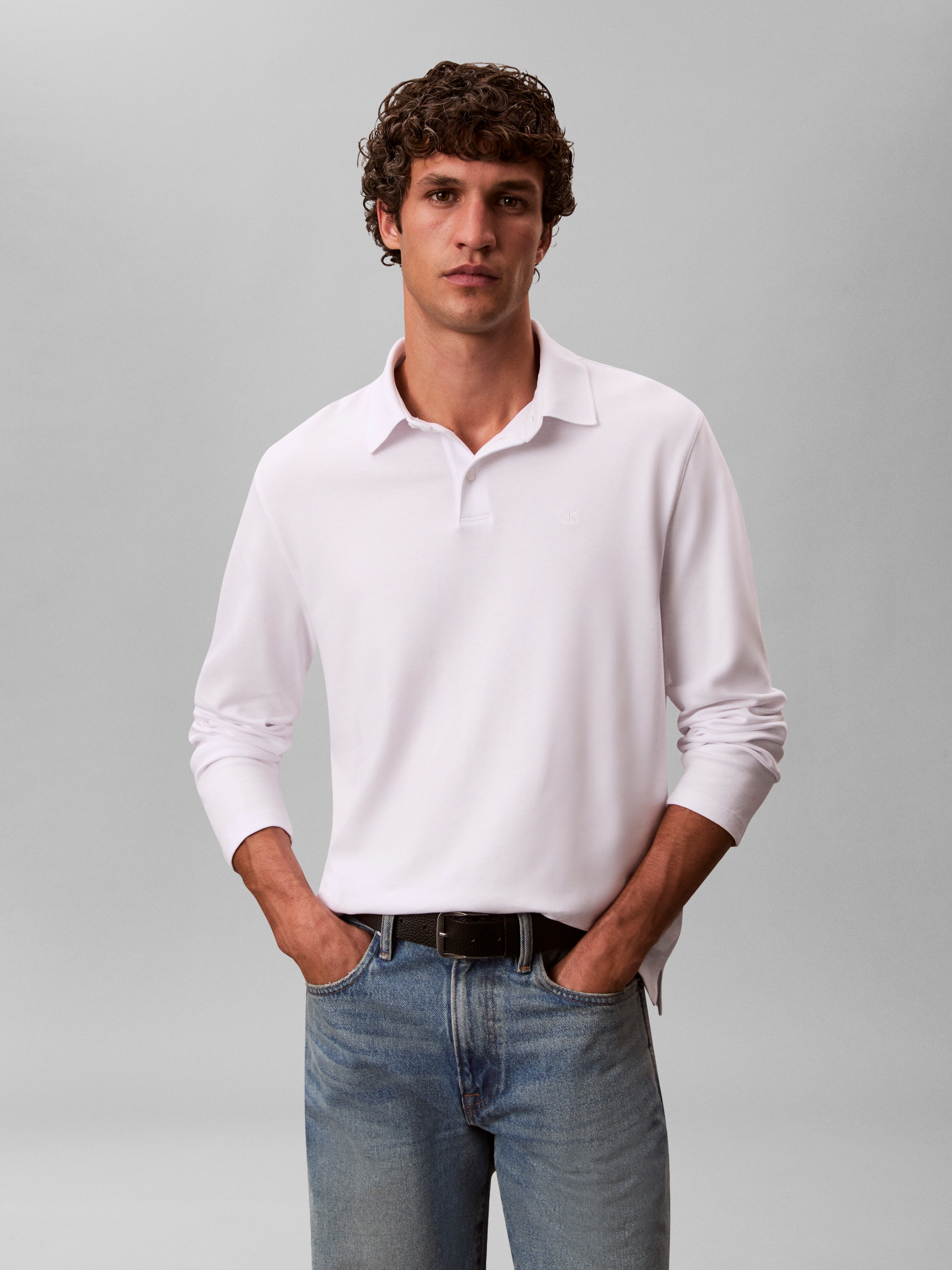 Image of Calvin Klein Langarm-Poloshirt "LS SUPIMA COTTON SOLID POLO" regular fit mit Rundhalsausschnitt