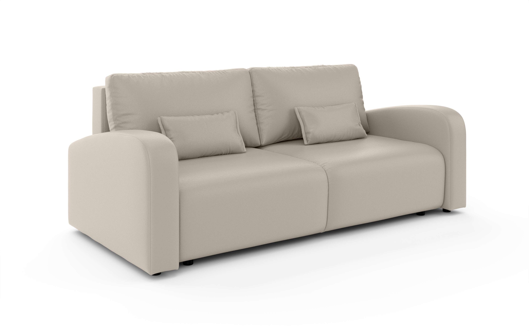 INOSIGN 3-Sitzer »JIGGS wahlweise Schlafsofa mit Bettkasten, Masse B/H/T: 228/96/110 cm«, Sofa mit Wellenunterfederung, enthält 2 Rückenkissen und 2 Zierkissen