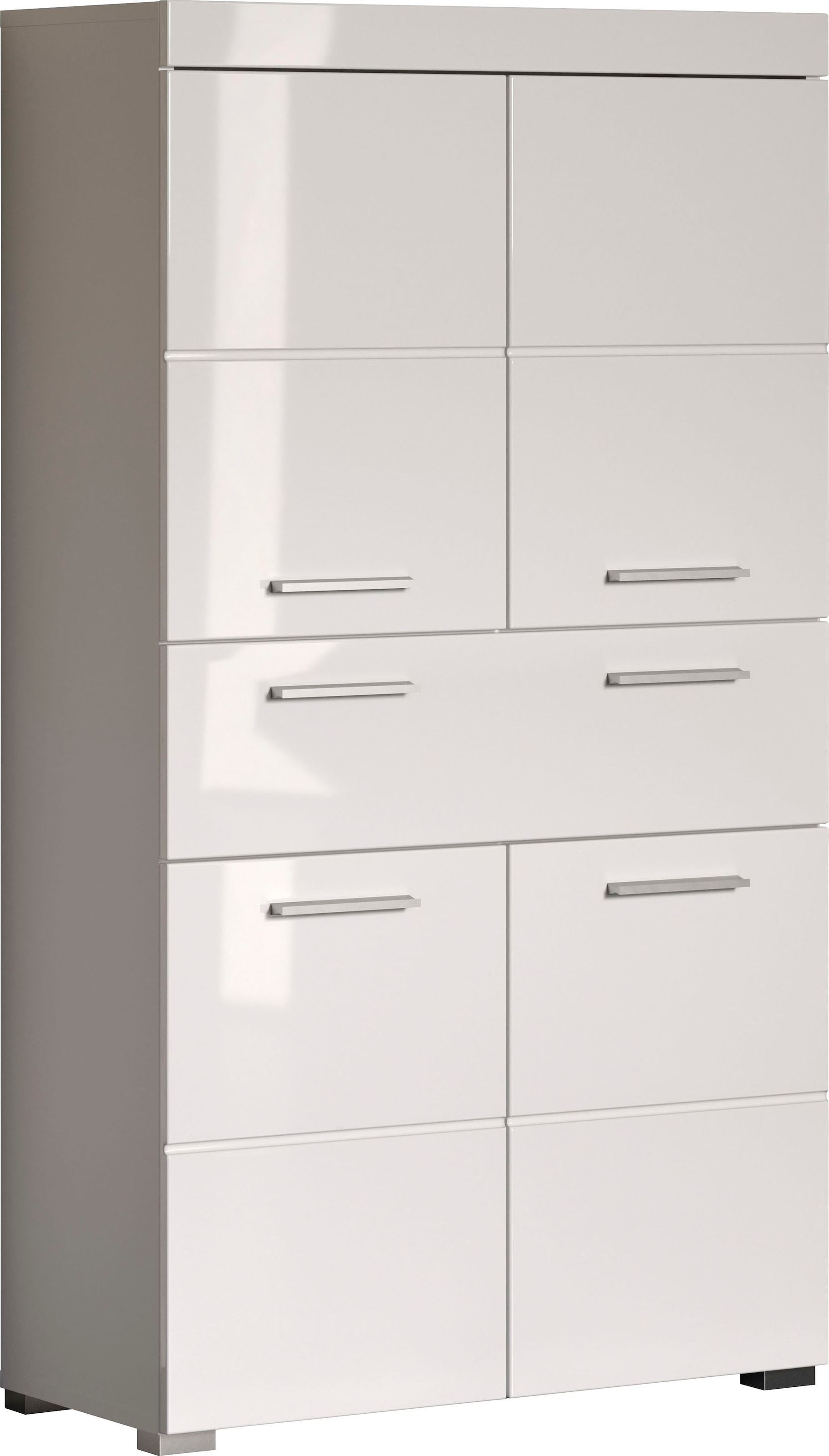 Image of welltime Midischrank "Avena" Standschrank mit 4 Türen, 1 Schublade - (B/T/H) 73/31/130 cm