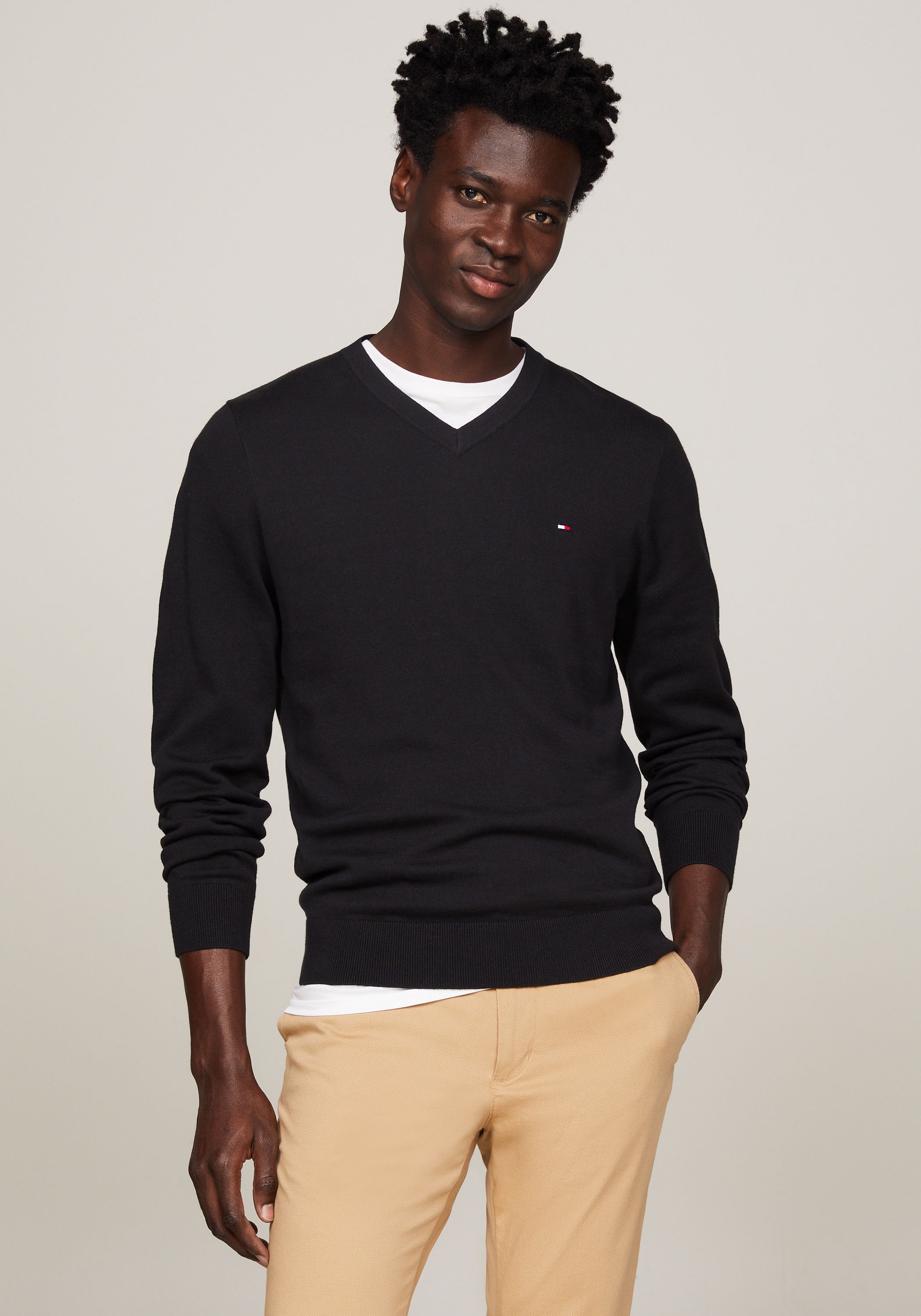 V-Ausschnitt-Pullover »CLASSIC COTTON V NECK«