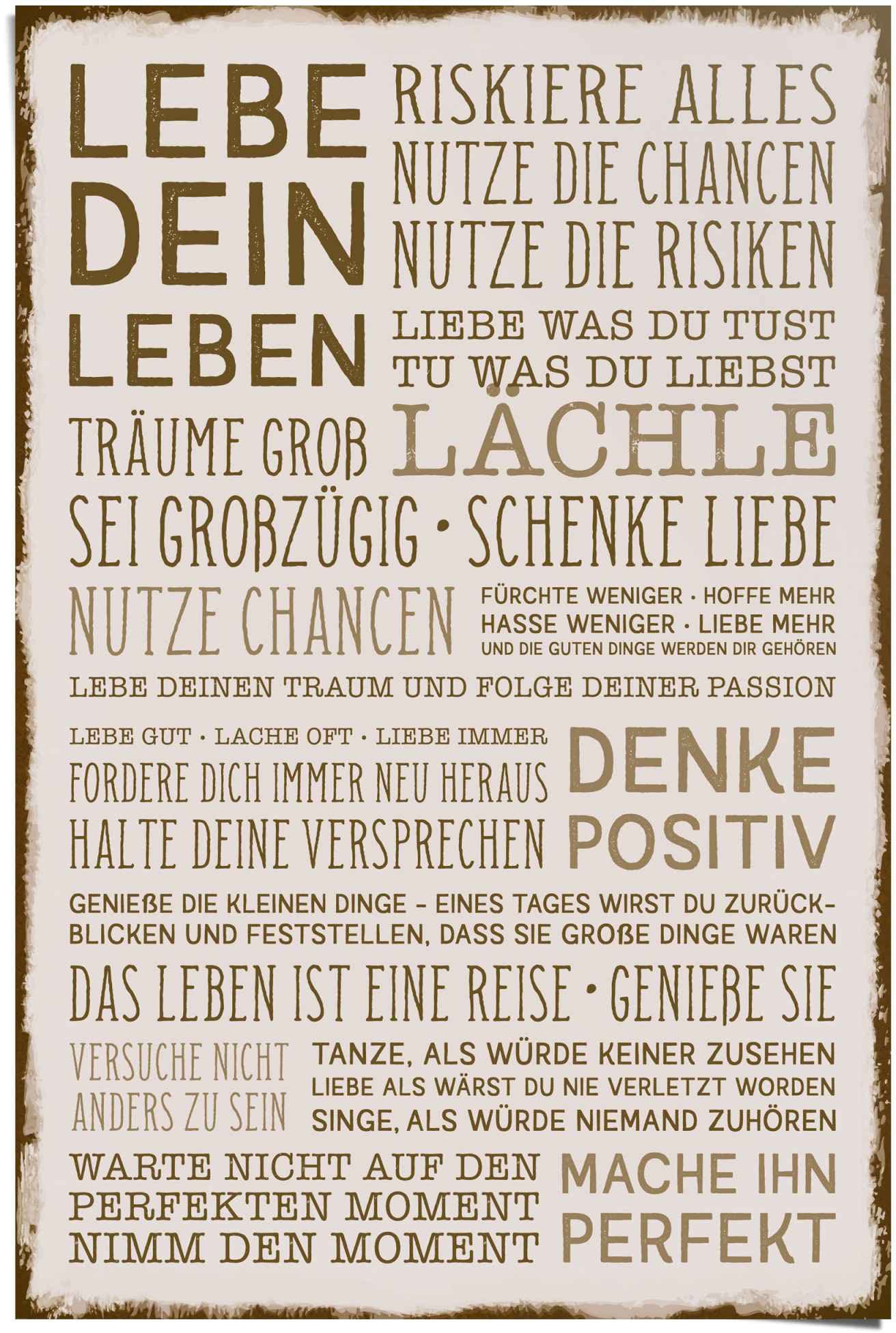 Image of Reinders Poster "Denke positiv" 1 Stk. tlg.