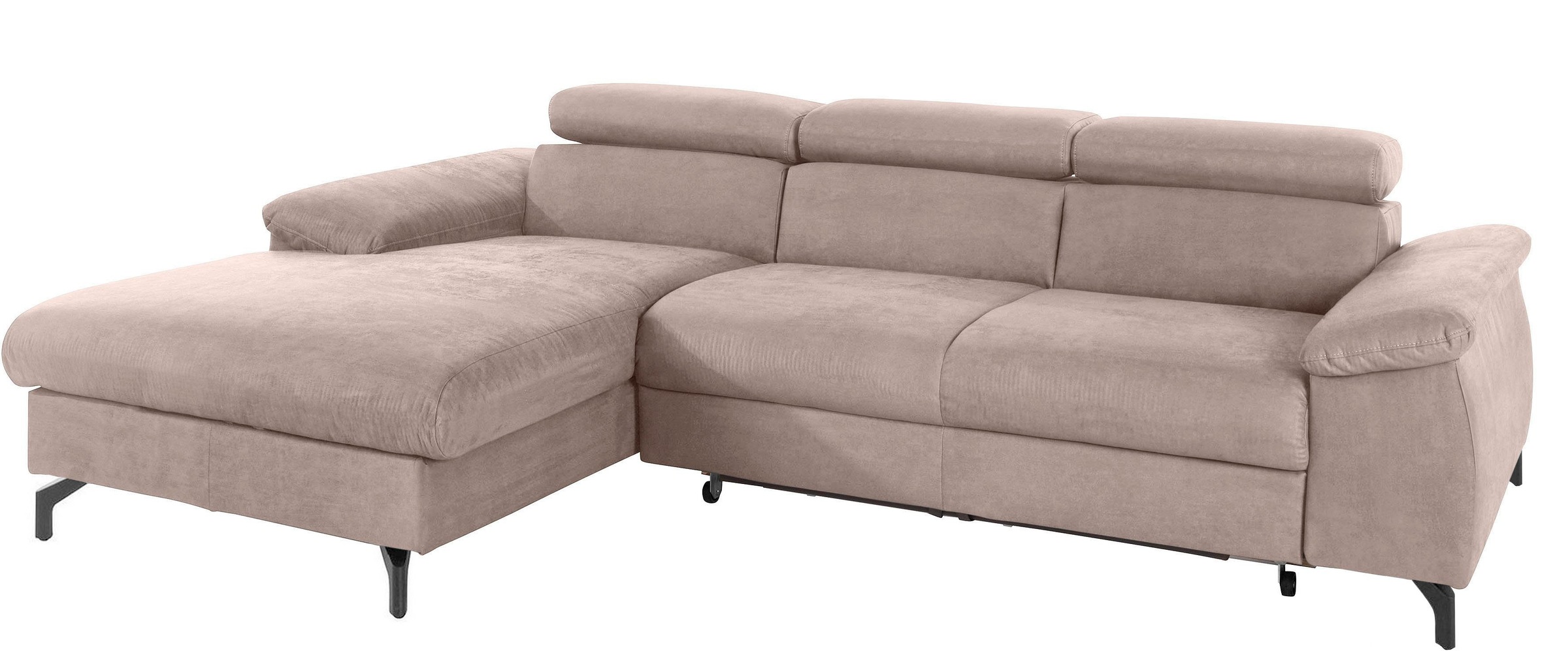 COTTA Polstergarnitur »Komaris L-Form«, (Set), Set bestehend aus: Ecksofa mit Kopfteilverstellung & Hocker