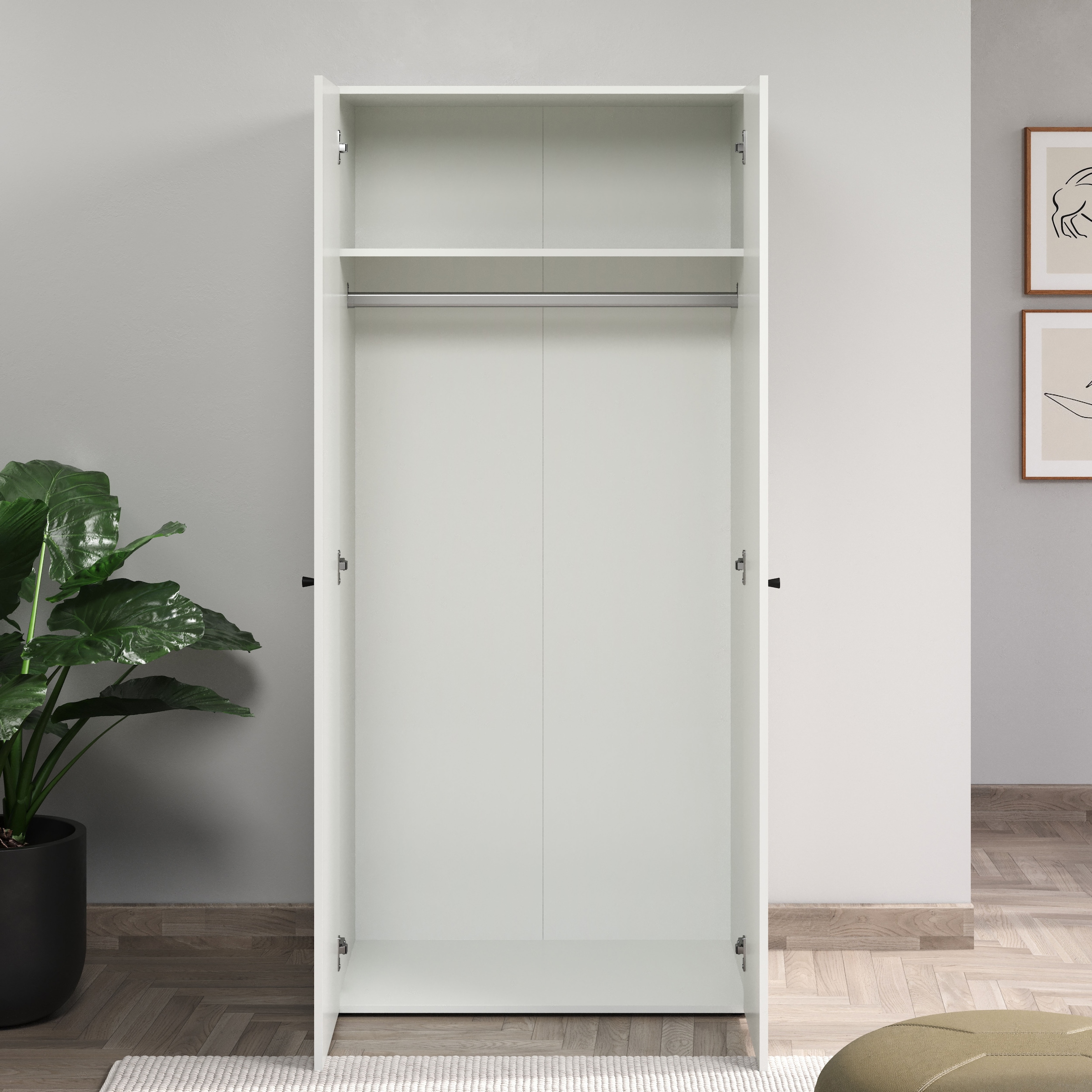 INOSIGN Kleiderschrank »Jersey Schlafzimmerschrank Garderobe Bestseller Schrank«, Drehtürenschrank mit modernen Griffen