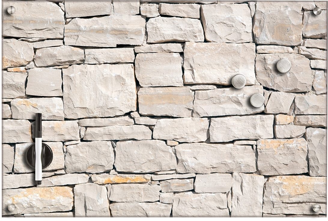 Image of Zeller Present Magnettafel »Stone«, Memoboard, aus Glas, Stein Motiv bei Ackermann Versand Schweiz