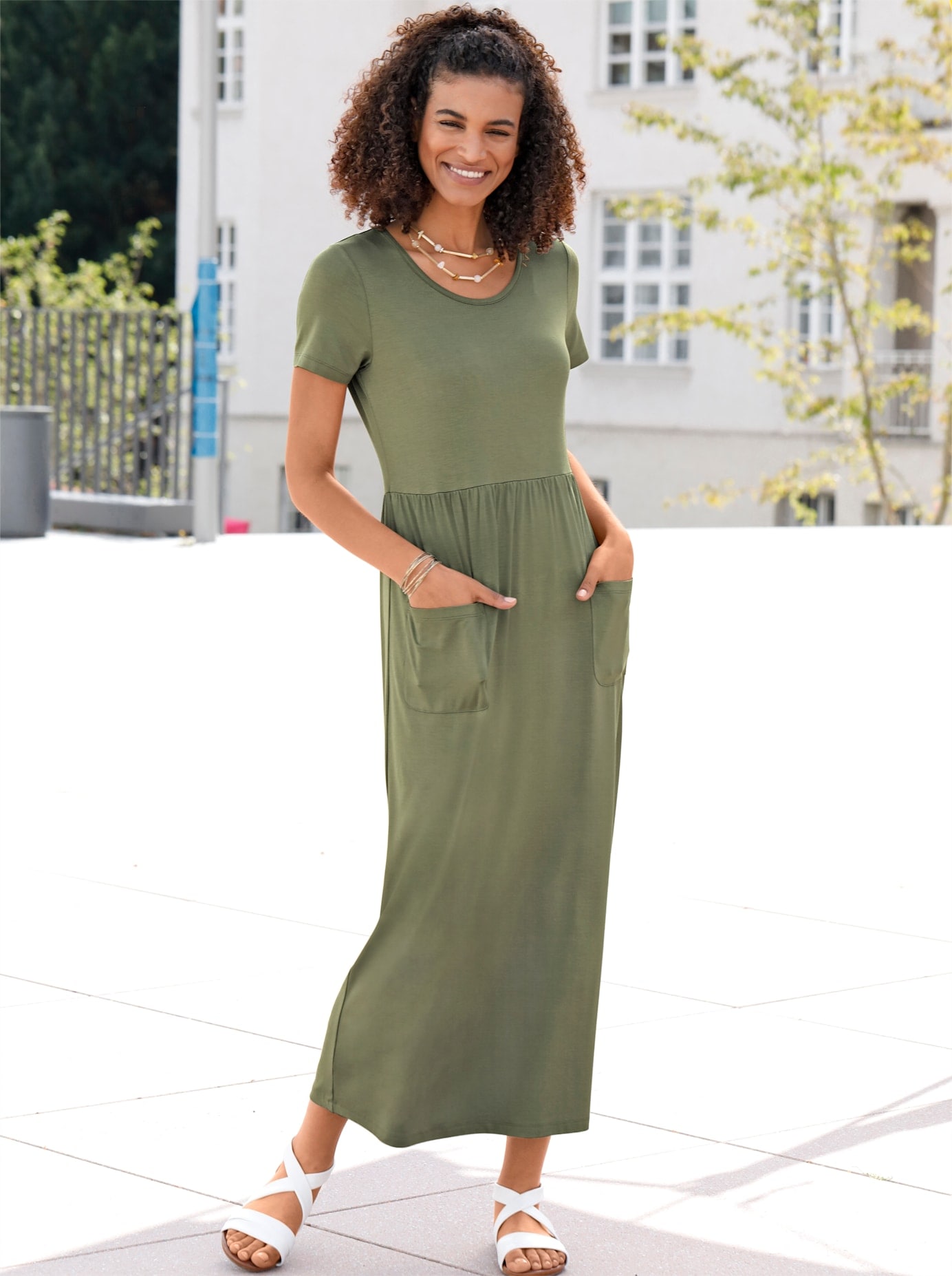 Casual Looks Jerseykleid »Jersey-Kleid« aufgesetzte Taschen