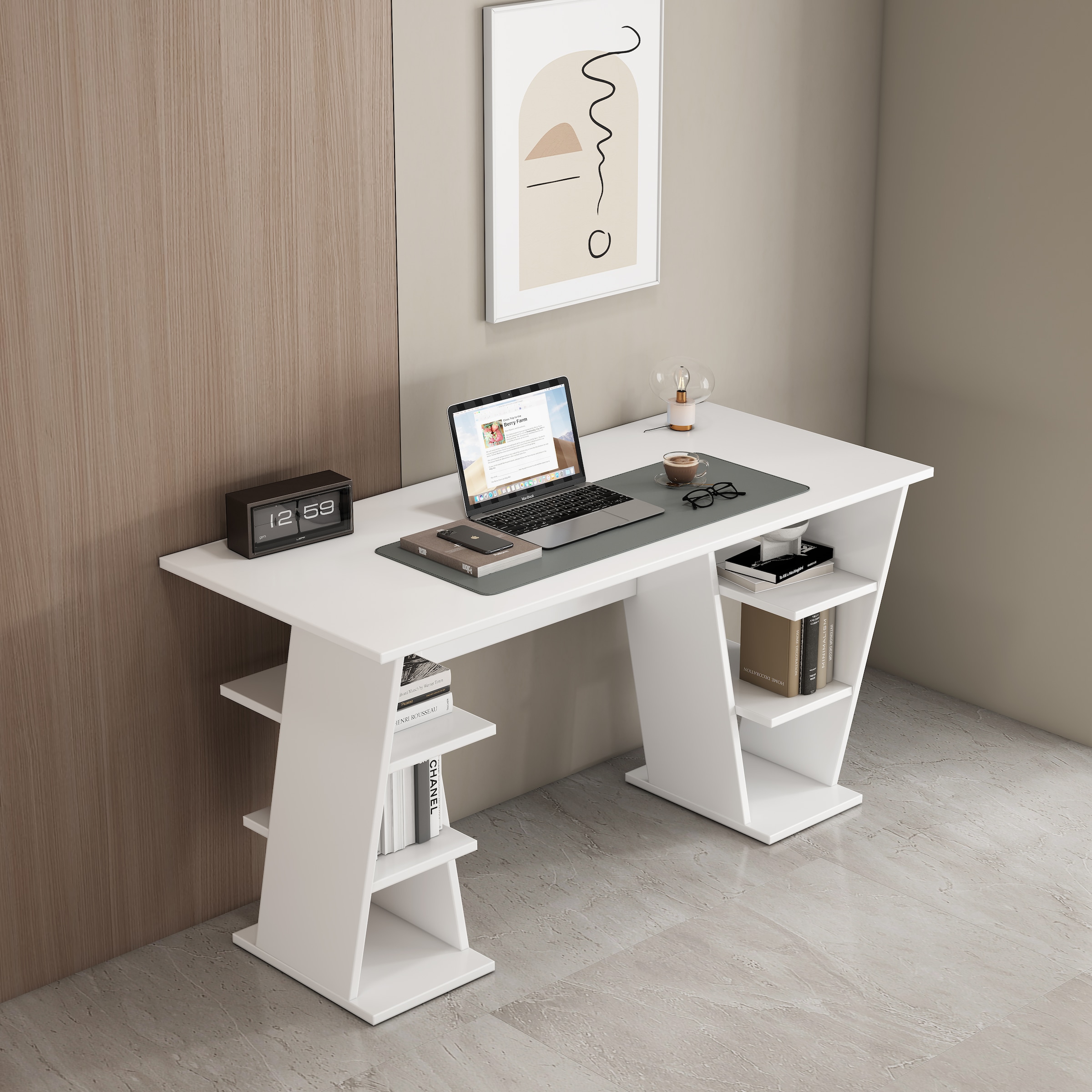 GOODproduct Bureau »Ezzell« Set,  Regalschreibtisch mit Ablagen, modernes Design, Breite 137 cm