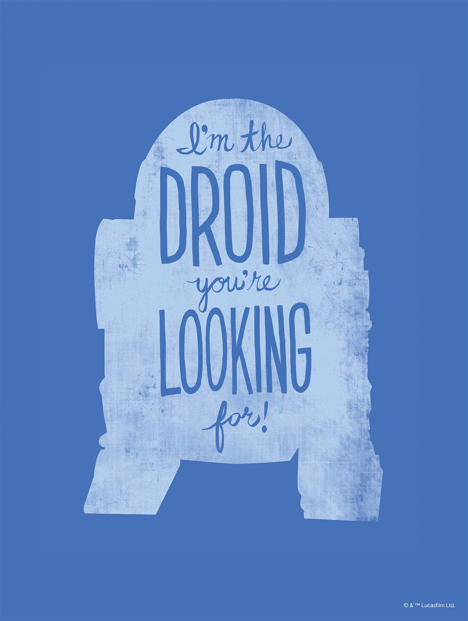 Image of Komar Bild "Star Wars Silhouette Quotes R2D2" Disney 1 Stk. tlg. Wandbild zur Dekoration im Kinderzimmer - ohne Rahmen