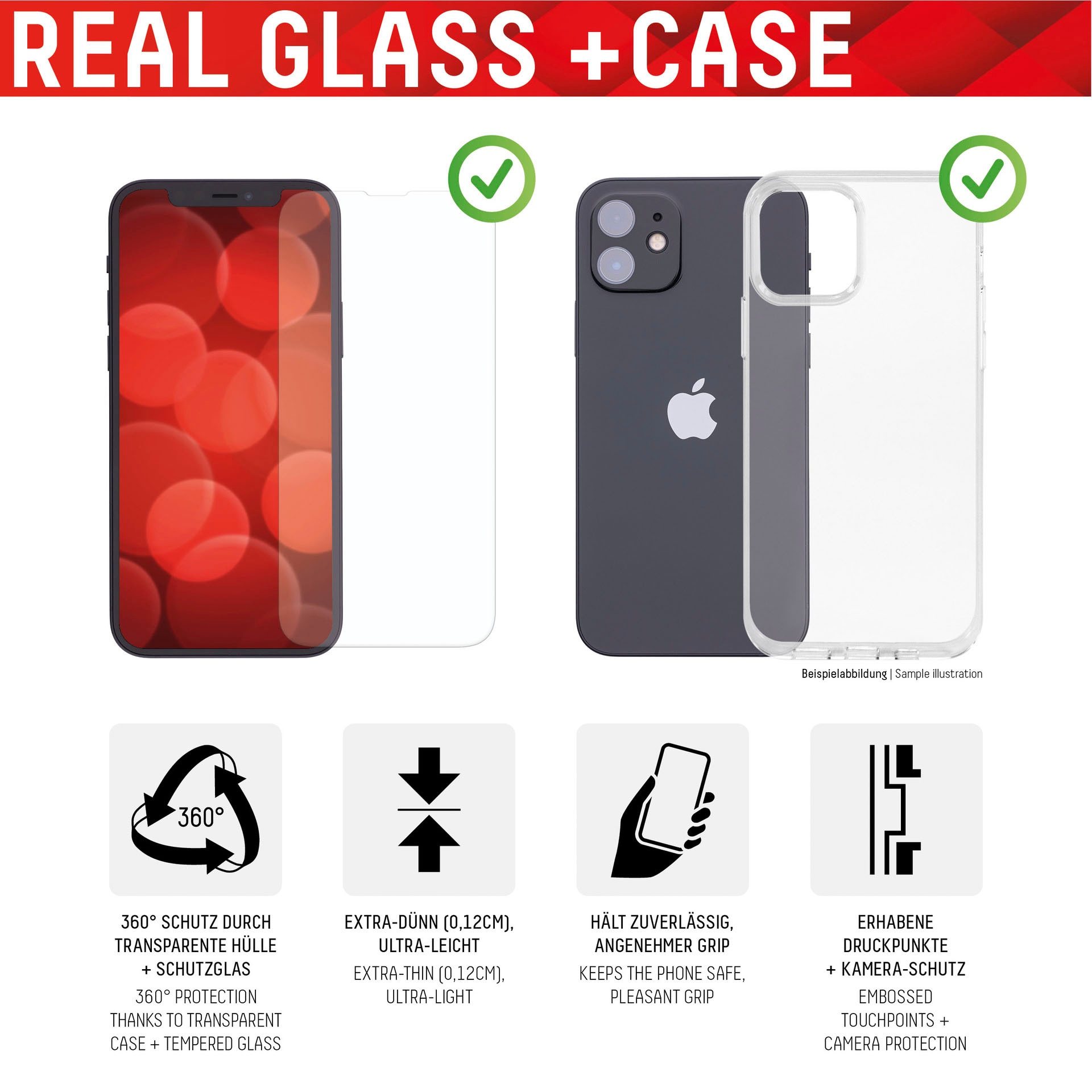 Displex Verre de protection d'écran »Real Glass + Case - iPhone 14 Pro« für iPhone 14 Pro