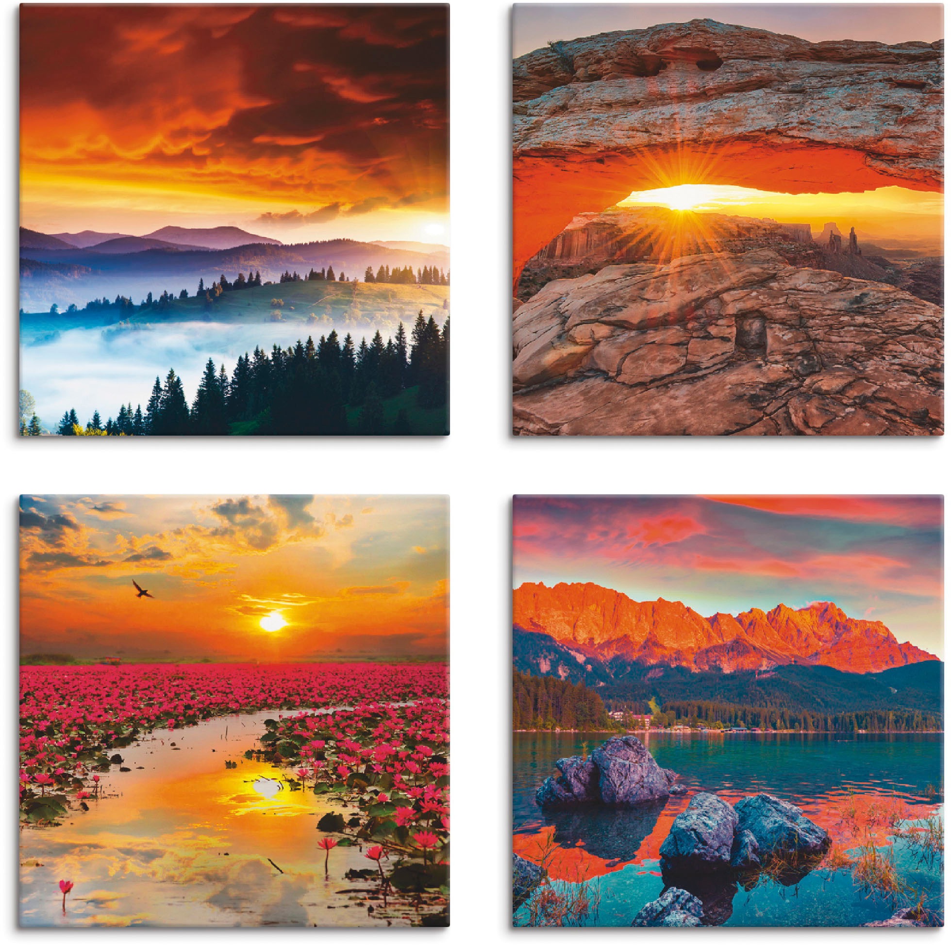 Image of Artland Leinwandbild »Himmel Iconic Mesa Arch Lotus Sommer«, Sonnenaufgang & -untergang, (4 St.) bei Ackermann Versand Schweiz
