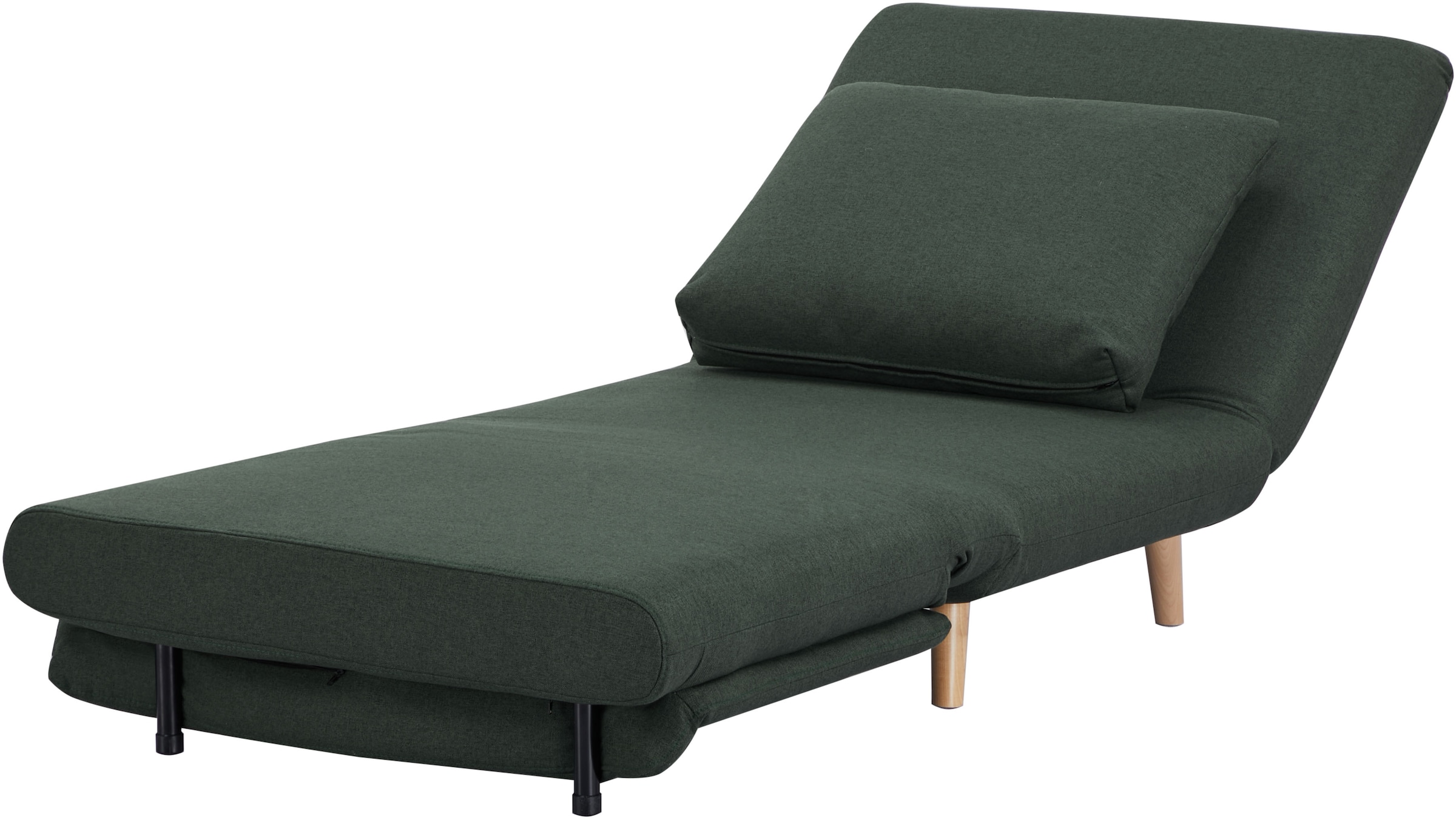INOSIGN Sessel »AINSLEY«, wandelbar zum Gästebett, Schlafsofa, Webstoff u. Cord-Bezug