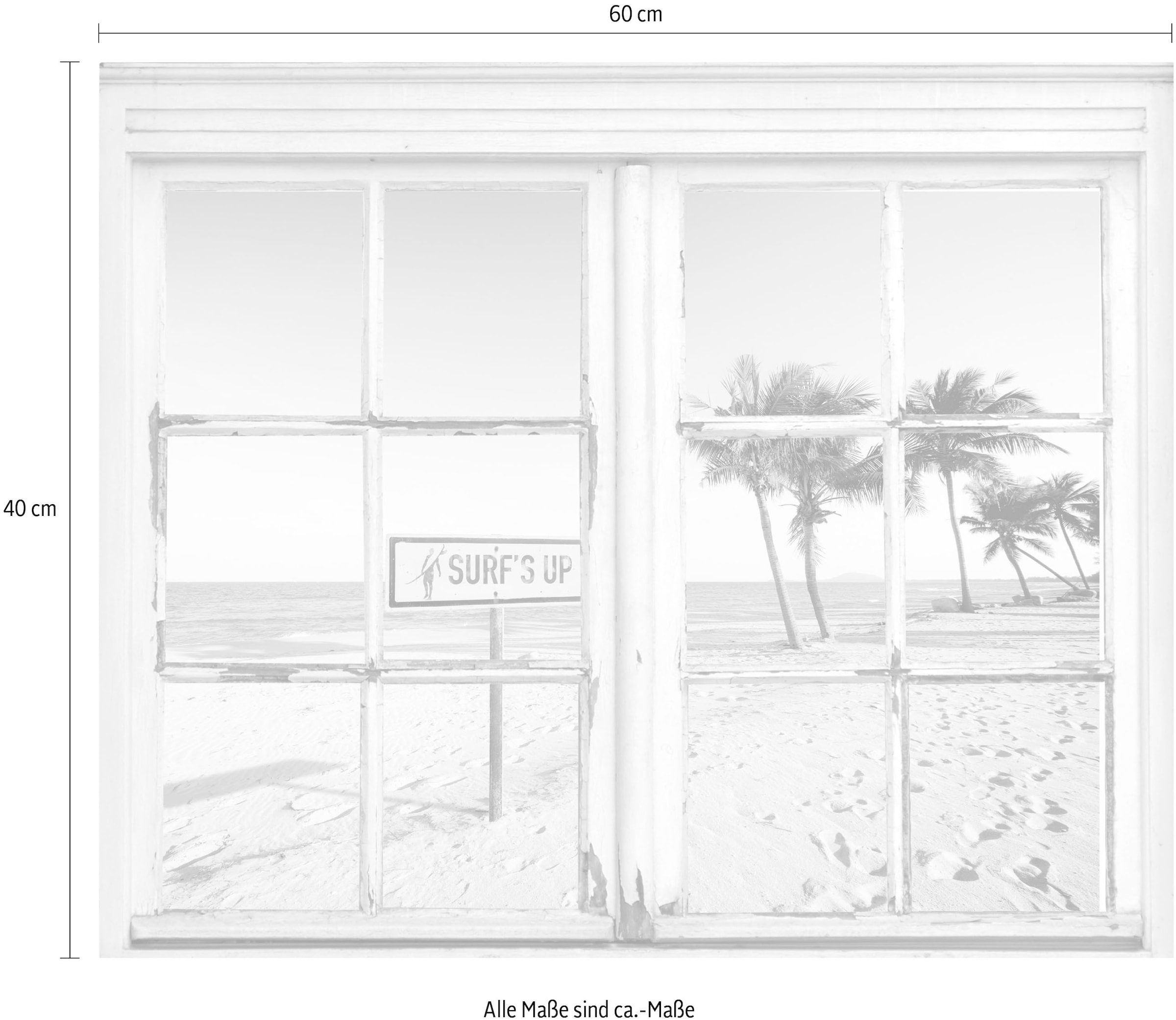 queence Wandsticker »Surfs up Strand«, Wandsticker, Wandbild, selbstklebend, Strand