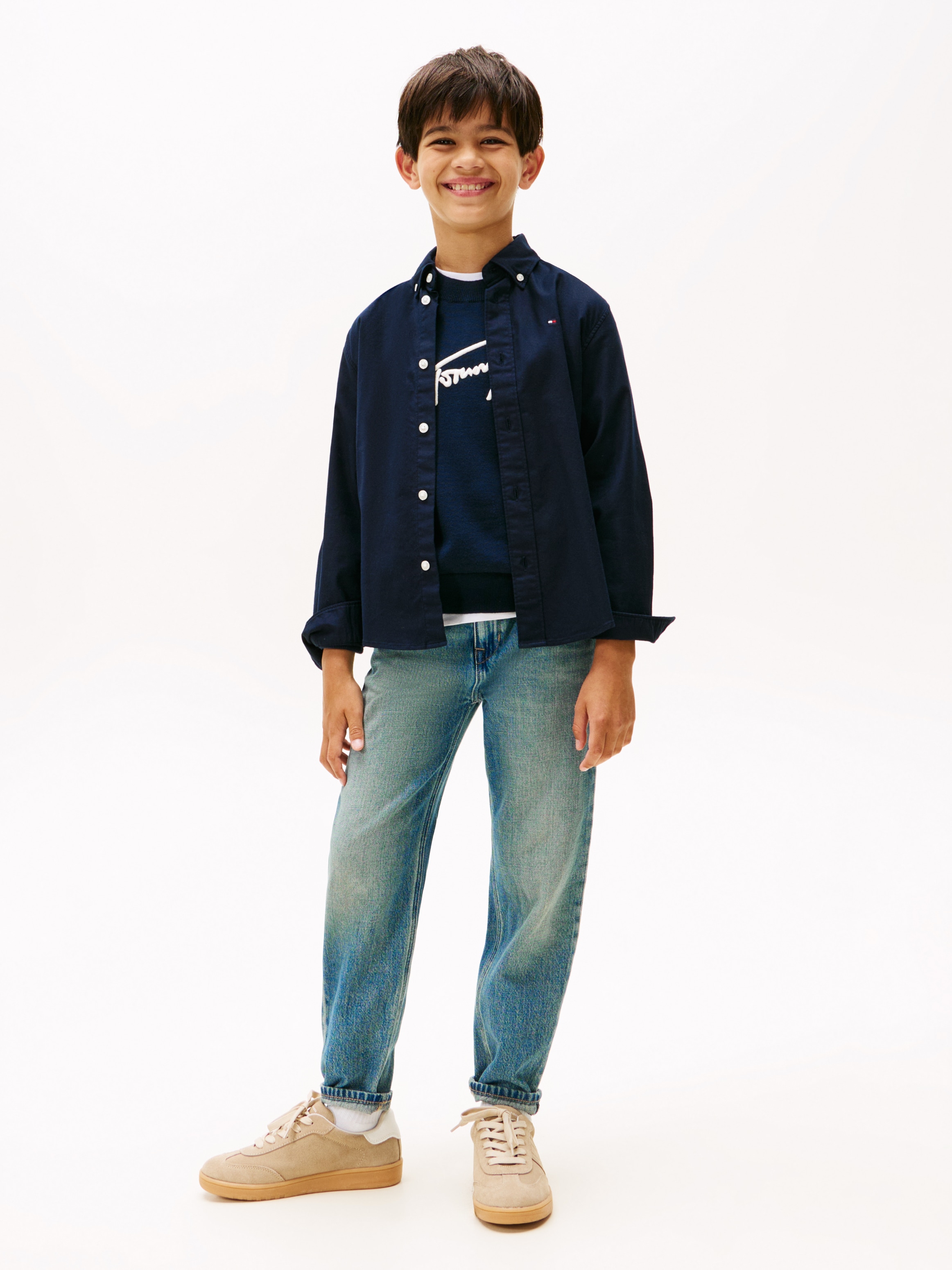 Tommy Hilfiger Chemise à manches longues Kinder bis 16 Jahre mit Button-Down-Kragen