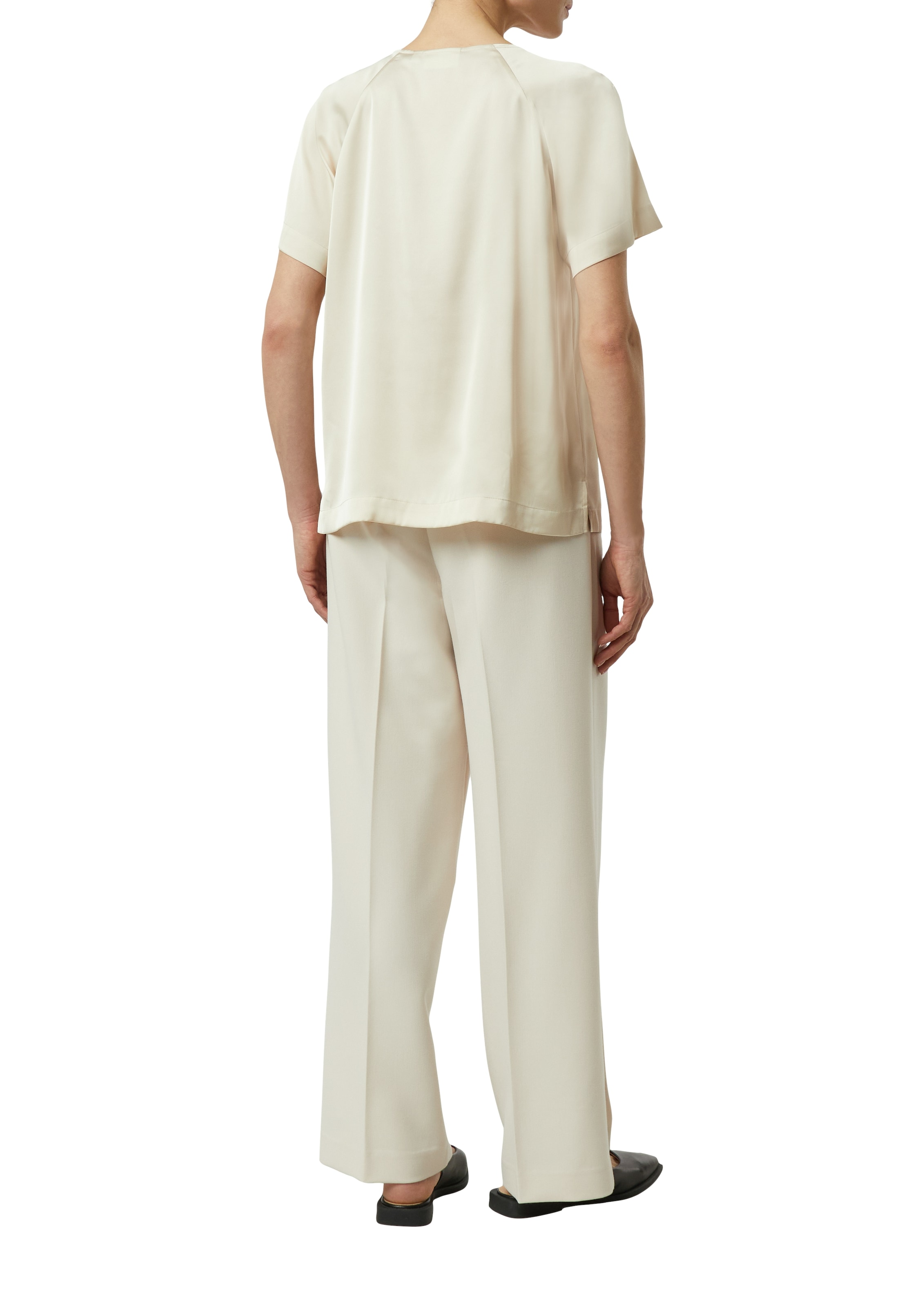 Comma Shirtbluse mit gerafftem Kragen und Cut-out