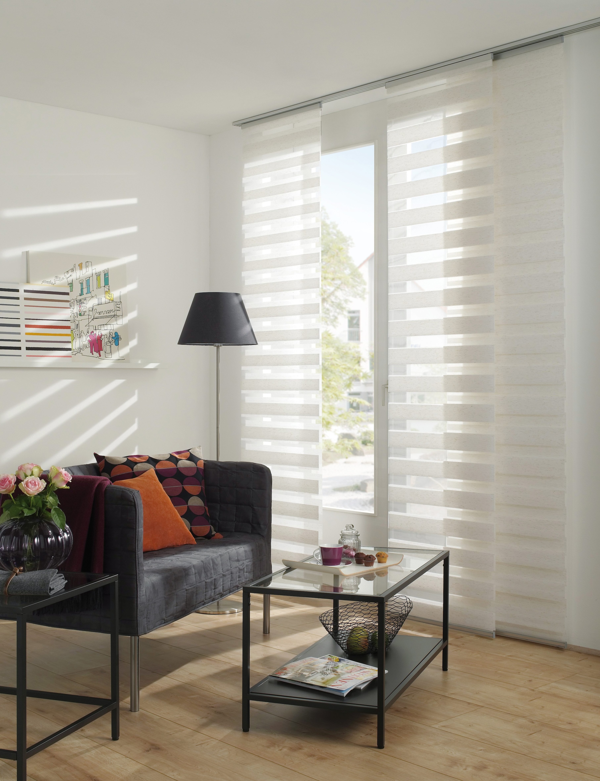 GARDINIA Rideau coulissant »Flächenvorhang Day+Night« Support de panneau 1 cuis tlg. mit Aluminiumprofil inklusive Gleiter