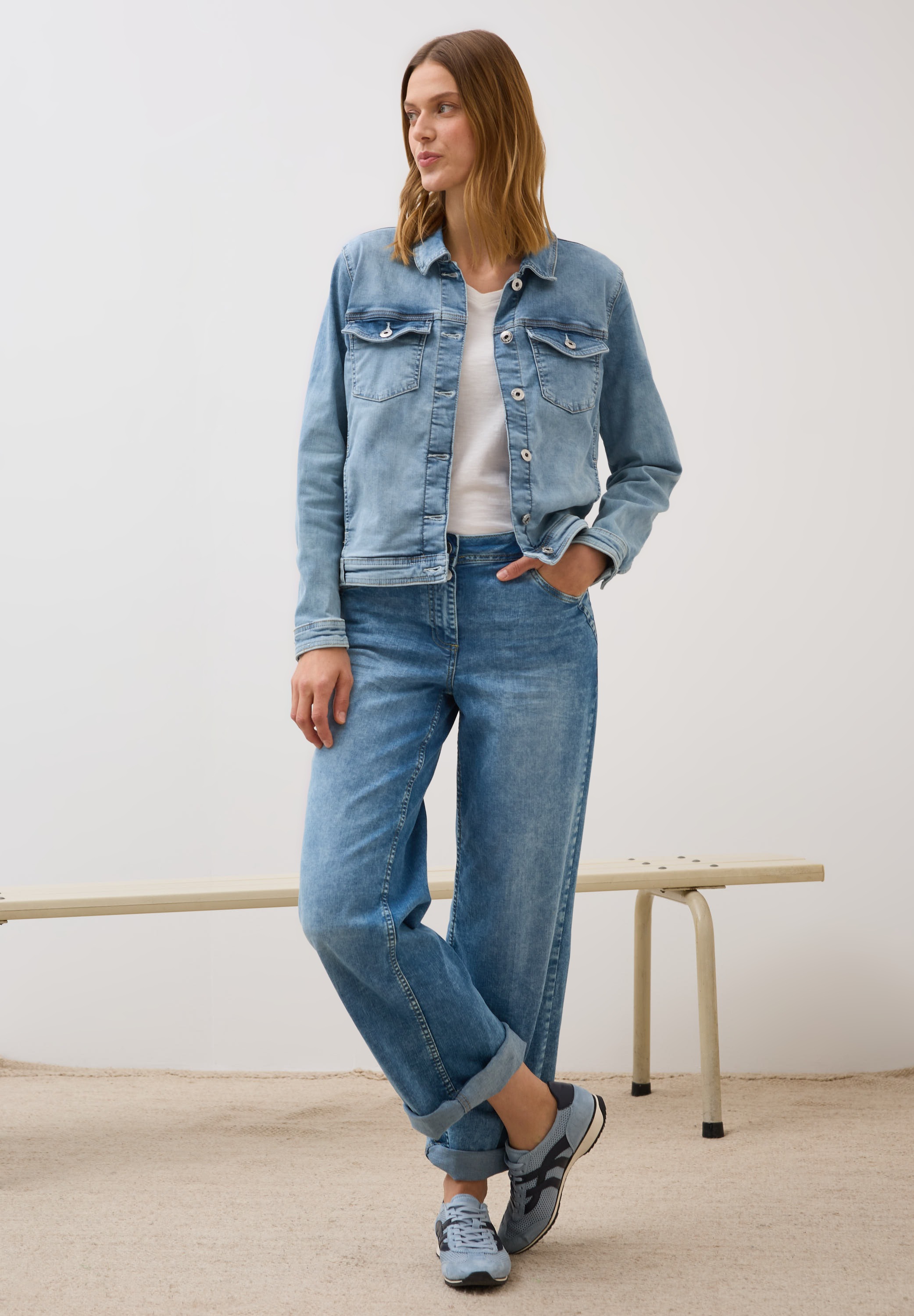 Cecil Jeansjacke, ohne Kapuze, mit Knopfleiste