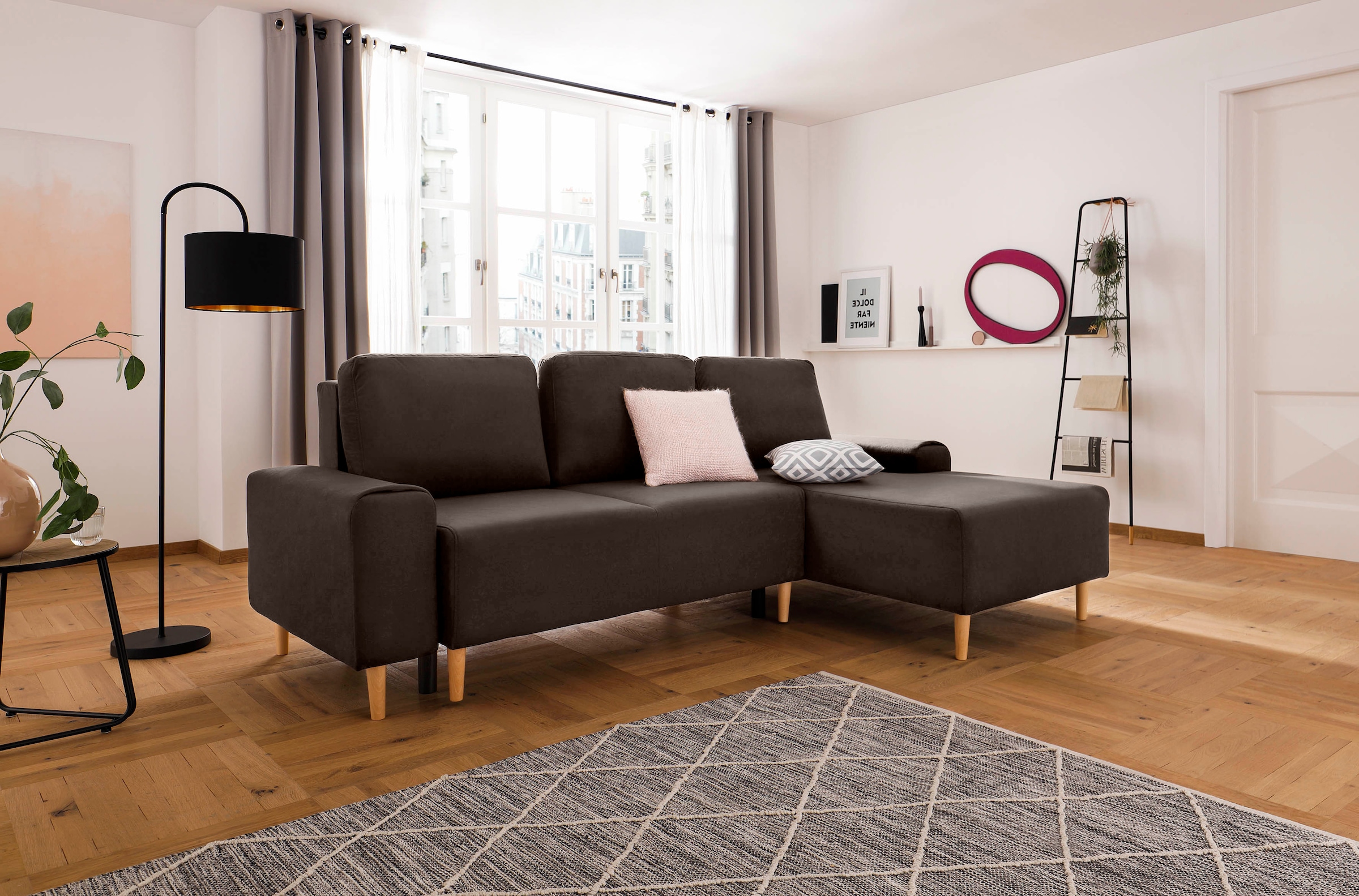Home affaire Ecksofa »Samu L-Form« wahlweise mit Bettfunktion und Bettkasten