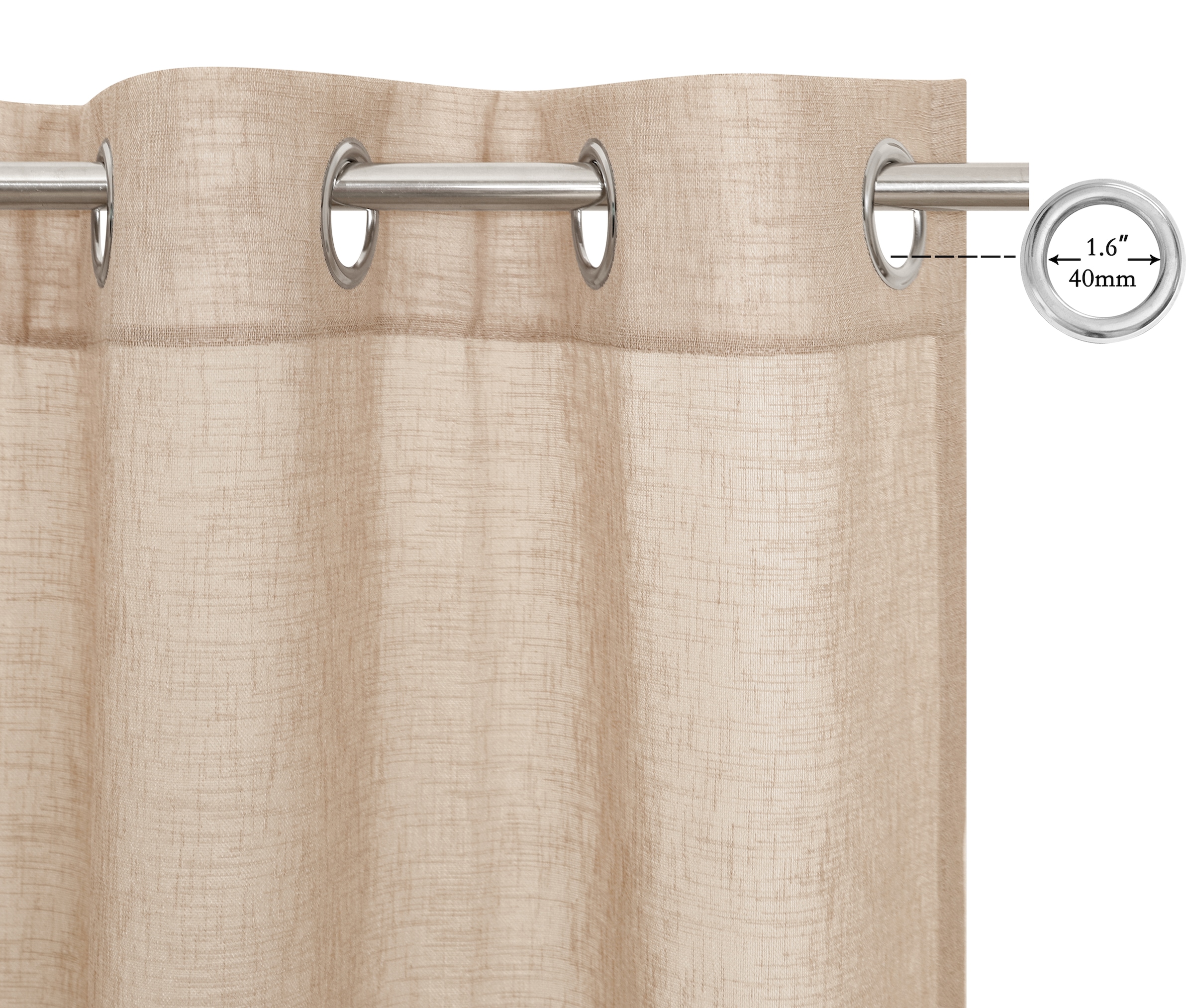GOODproduct Gardine »Kyllo« Ösen 2 Stk. tlg. Leinen-Look, halbtransparent, Ösen- Aufhängung, Pflegeleicht