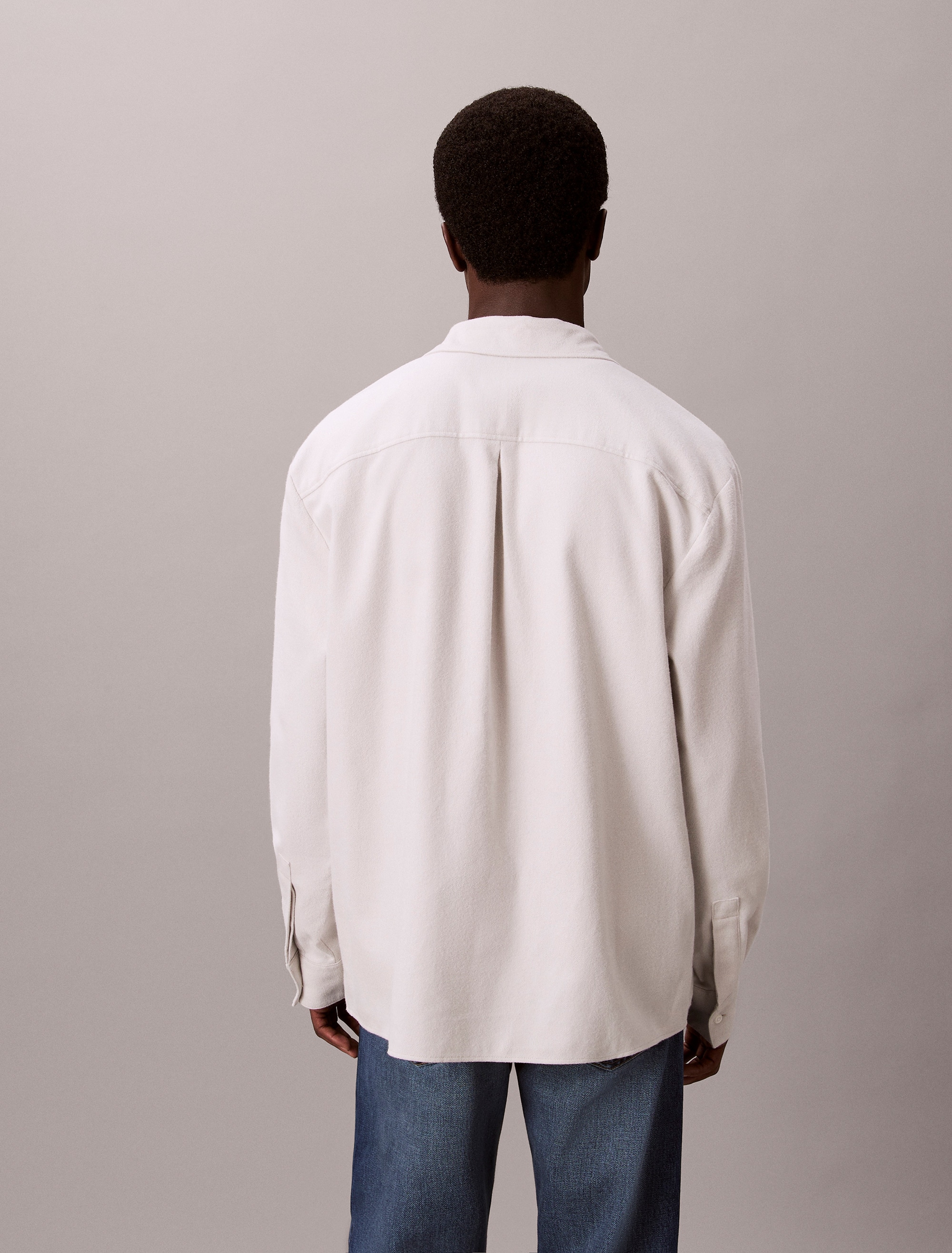 Calvin Klein Flanellhemd »LS MELANGE FLANNEL EASY SHIRT« Mit Rundhalsausschnitt, regular fit