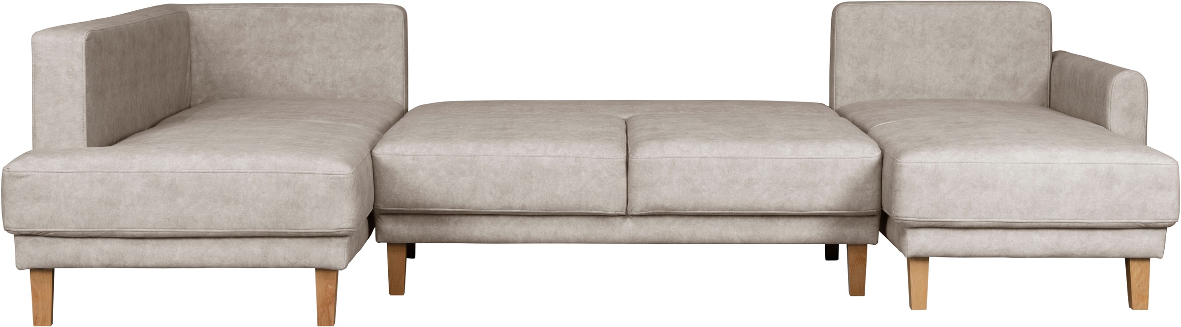 Home affaire Wohnlandschaft »TRIPLO U-Form wahlweise mit Schlaffunktion, B/T/H: 310/192/90 cm«, Schlafsofa, auch mit Bettkasten, Steppung im Rückenkissen