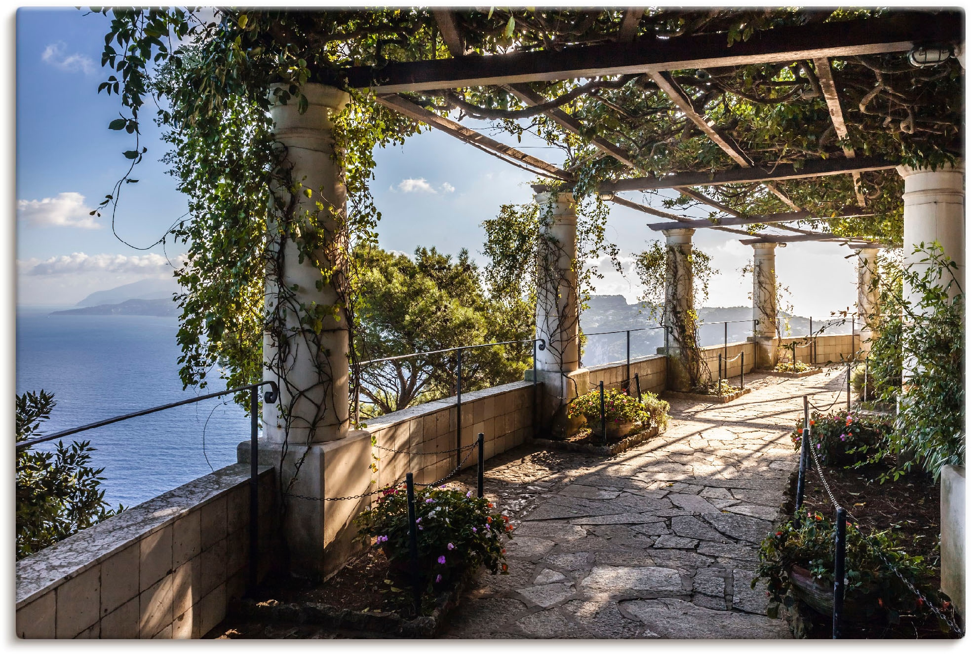 versch. der San Leinwandbild, Grössen Wandbild Capri«, (1 in Poster Gebäude, oder Michele »Garten St.), als acheter Artland Wandaufkleber Villa auf confortablement Alubild,