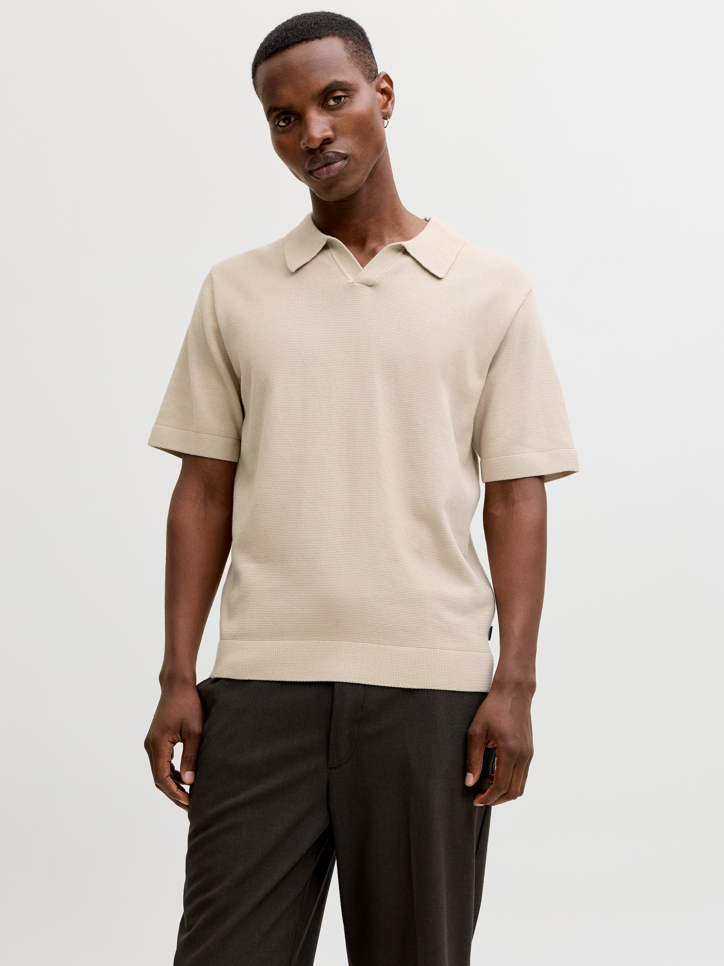 Image of Jack & Jones Polokragenpullover "JPRBLAMILANO SPRING SPLIT NECK SS SN" Baumwollmischung, regular fit
