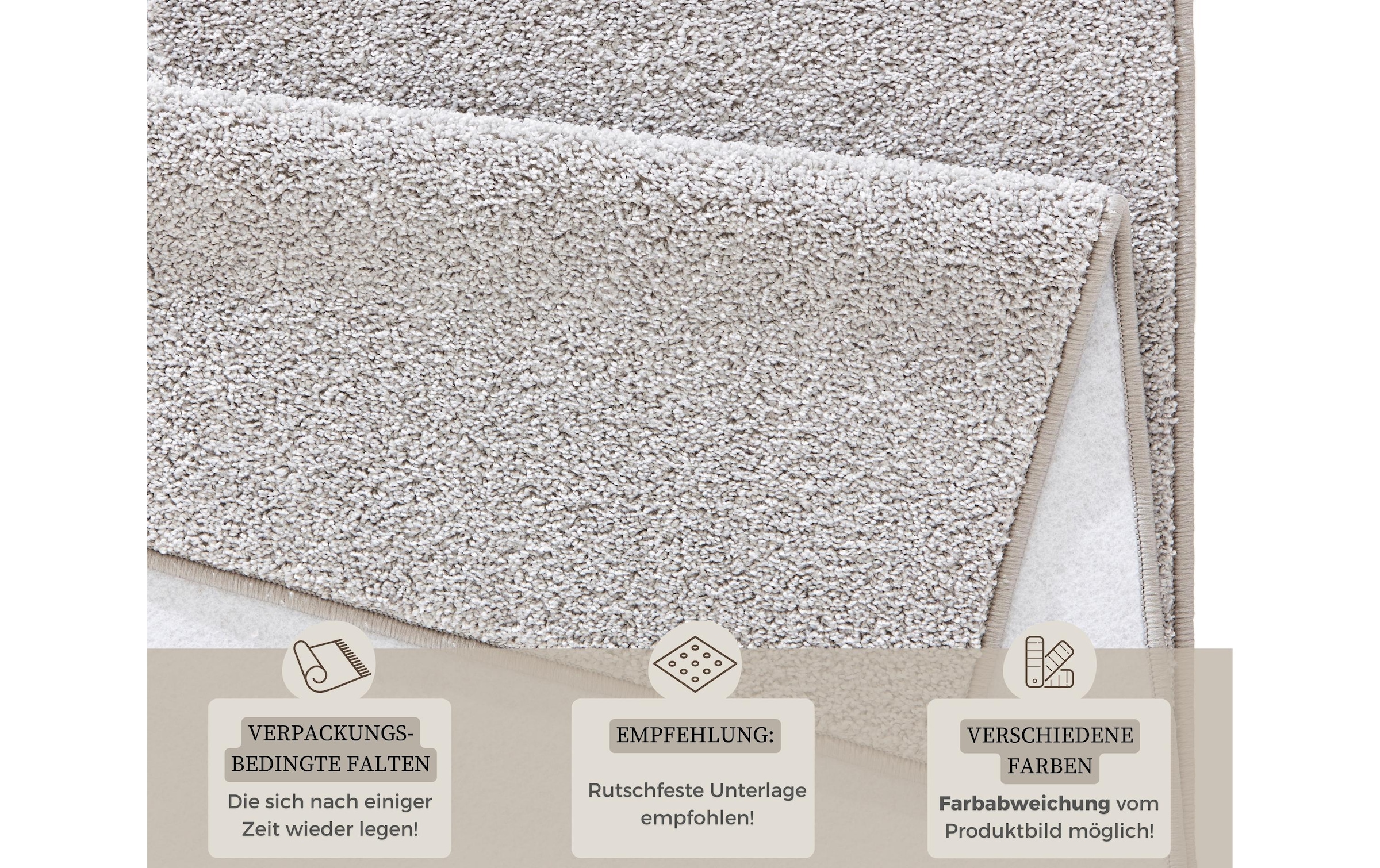 HANSE Home Tapis »Pure 100  Kurzflor« Rectangulaire 13 mm Höhe poils ras, uni, surjeté, coureur, salon, chambre d'enfant, couloir