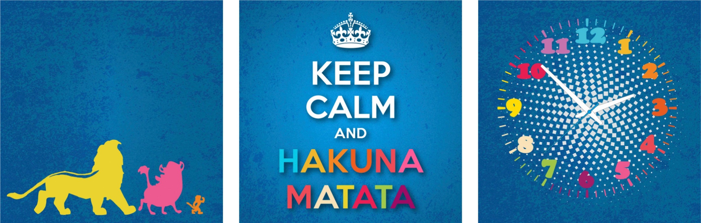 Image of Conni Oberkircher´s Bild »Hakuna - Keep Calm I«, Löwen, (Set, (Set 3), mit dekorativer Uhr, Spruch, Motivation bei Ackermann Versand Schweiz