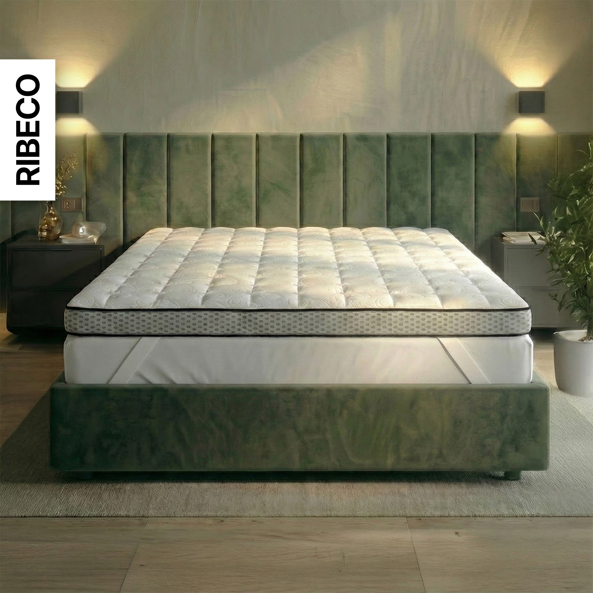 RIBECO Topper "Aaron MAXI, Topper 90x200 cm,180x200 cm" Matratze, Boxspringbett geeignet, ergonomisch, Made in EU