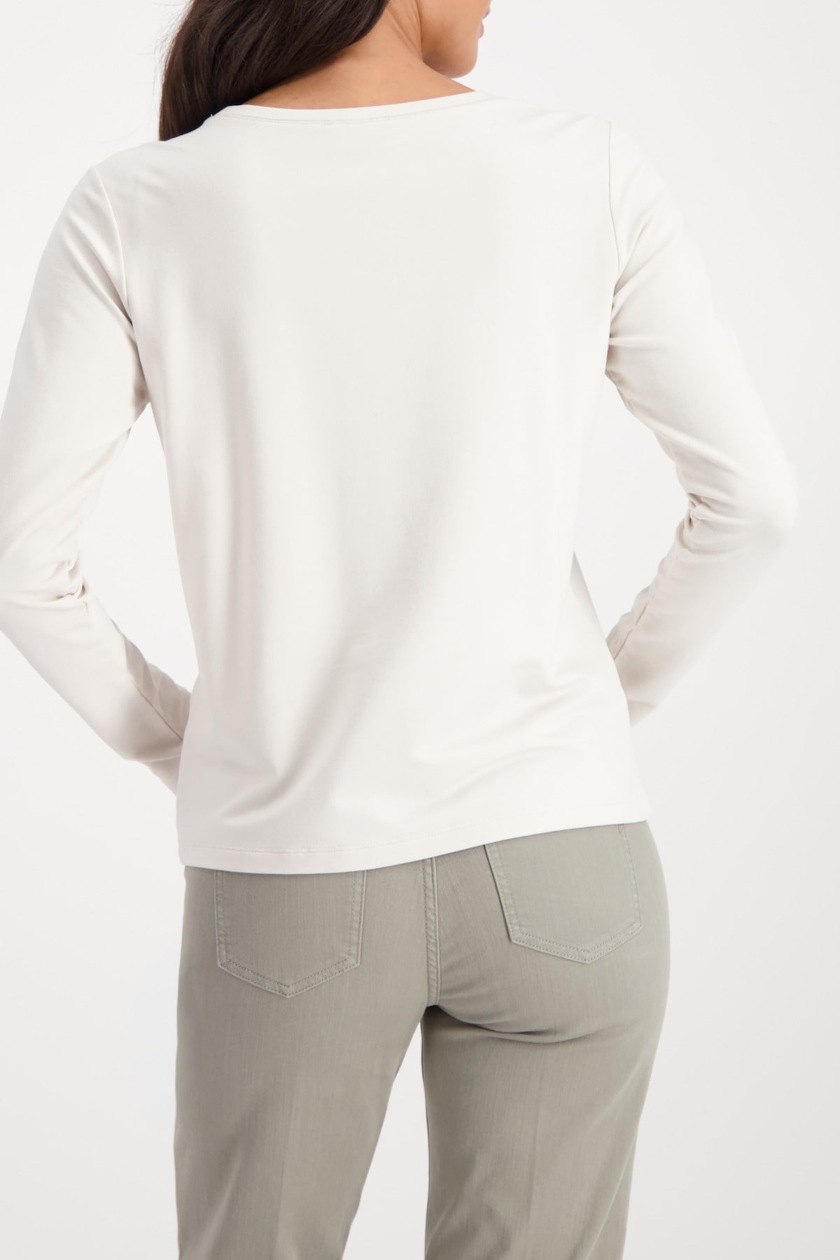 Monari Langarmshirt »Shirt Pailletten Stick« Regular fit mit Rundhalsausschnitt