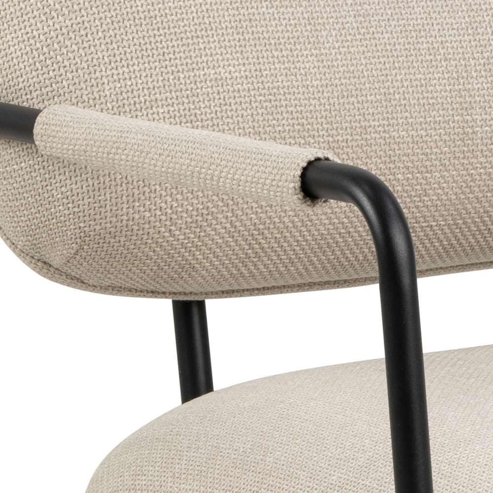 ACTONA GROUP Loungesessel »Dillon Polstersessel, Armlehne,« Loungestuhl, beiger Stoff, schwarze Stahlbeine, Sitzhöhe: 46,5 cm