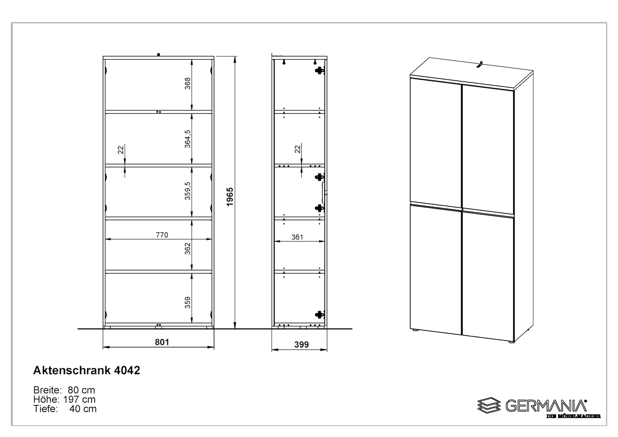 GERMANIA Aktenschrank »Lemont« erhältlich in zwei Höhen