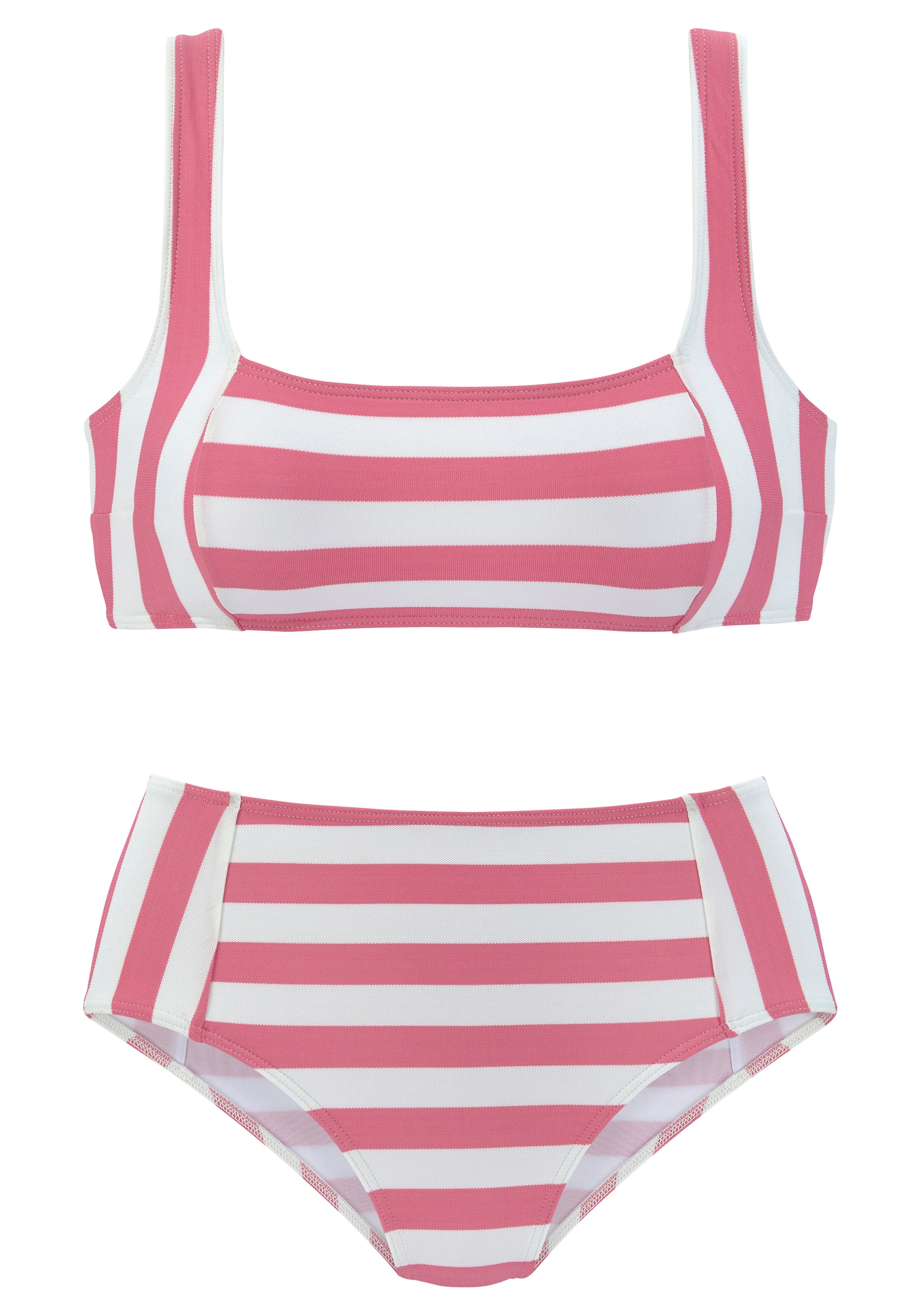 Venice Beach Bustier-Bikini, mit gewebten Streifen