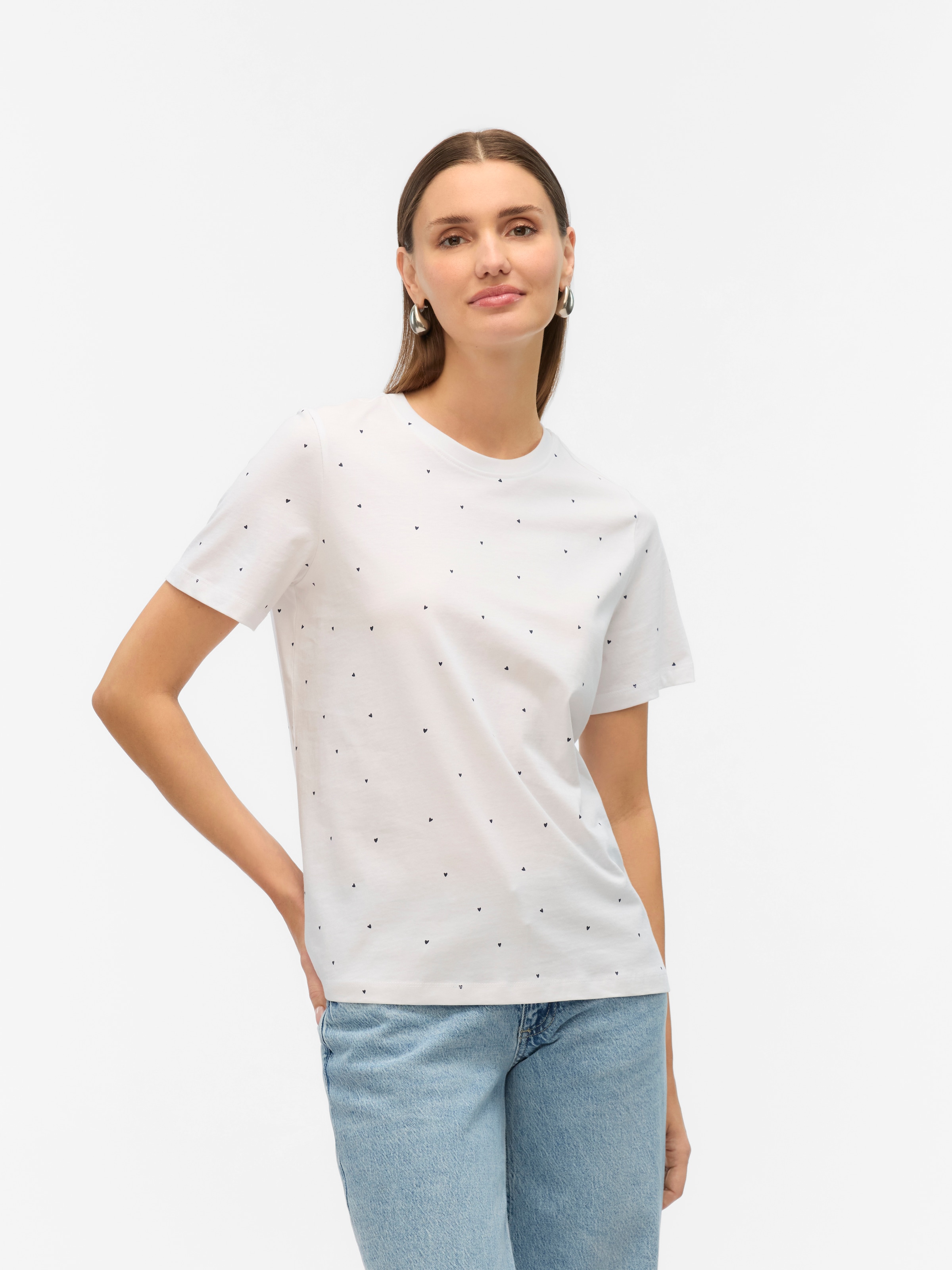Image of Vero Moda Kurzarmshirt "VMPAULINA AOP SS T-SHIRT GA JRS NOOS" Baumwolle, regular fit